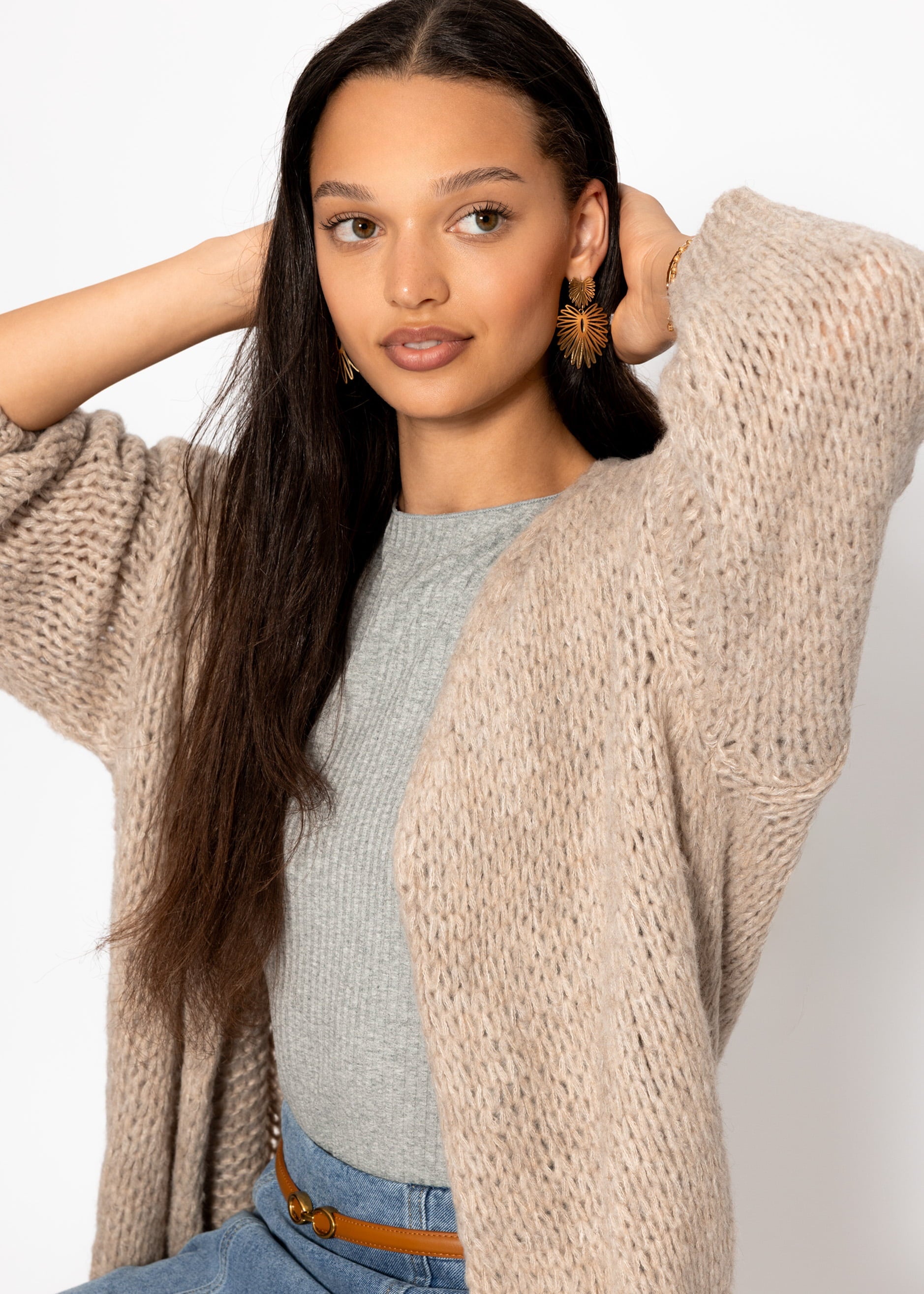 Oversize Cardigan - beige – Bekleidung > Cardigans | FormaLuxe