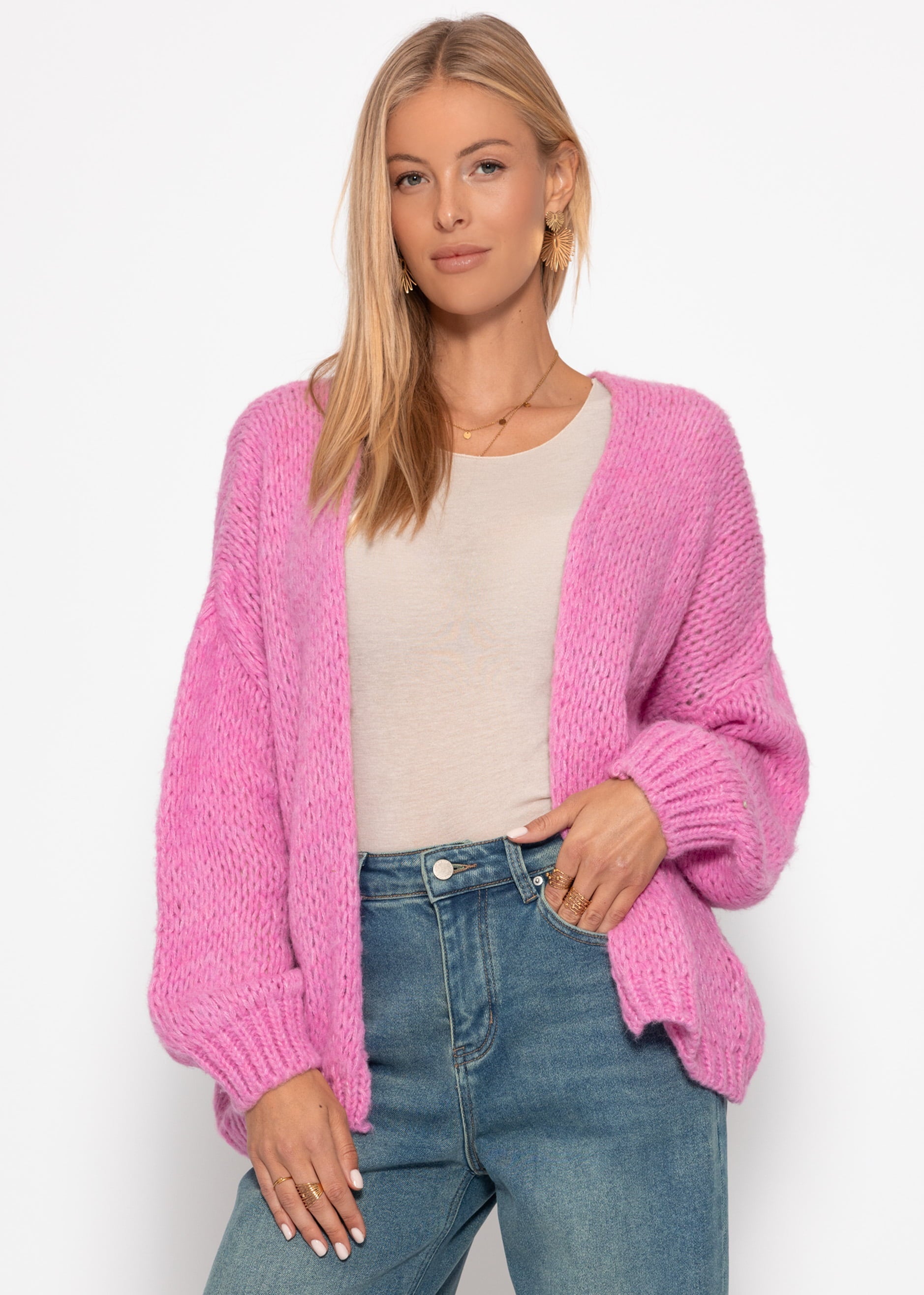 Oversize Cardigan, pink – Bekleidung > Cardigans | FormaLuxe