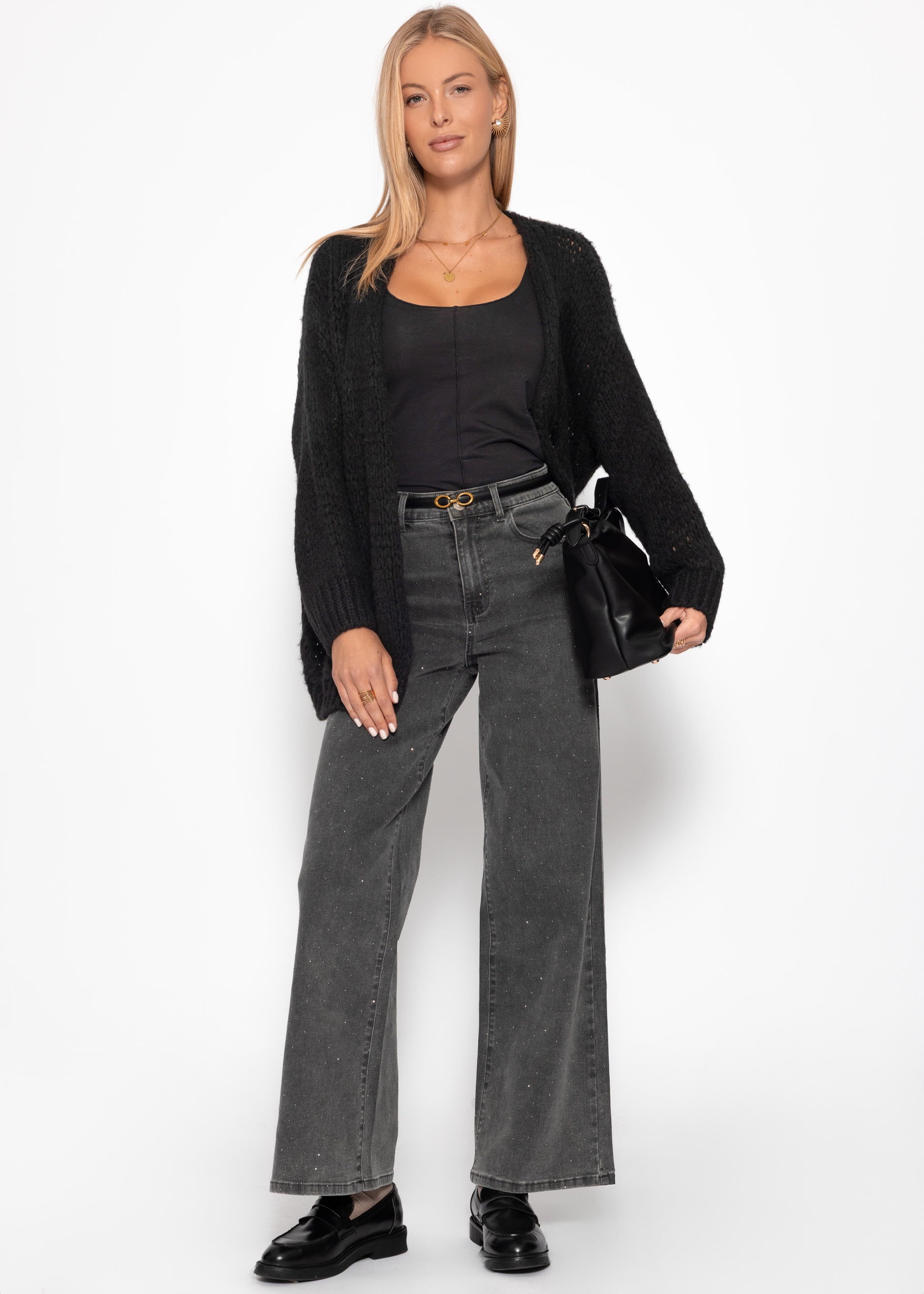 Oversize Cardigan - schwarz – Bekleidung > Cardigans | FormaLuxe