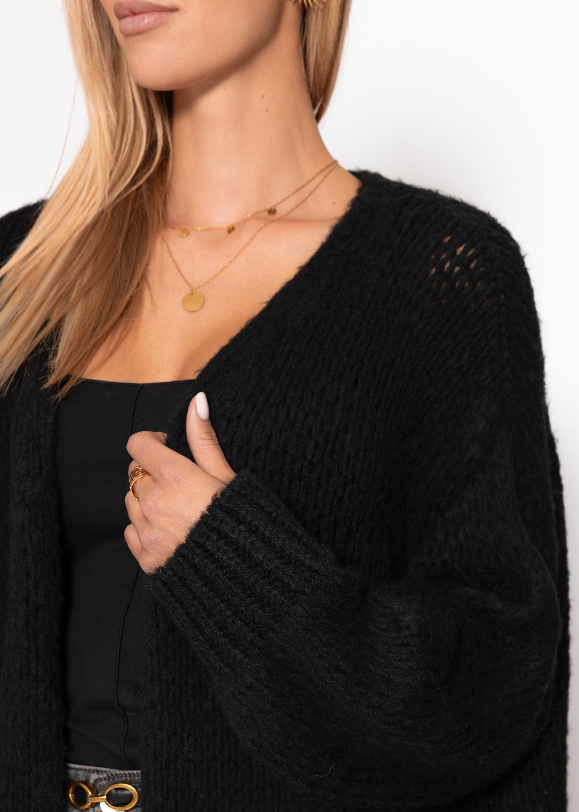 Oversize Cardigan - schwarz – Bekleidung > Cardigans | FormaLuxe