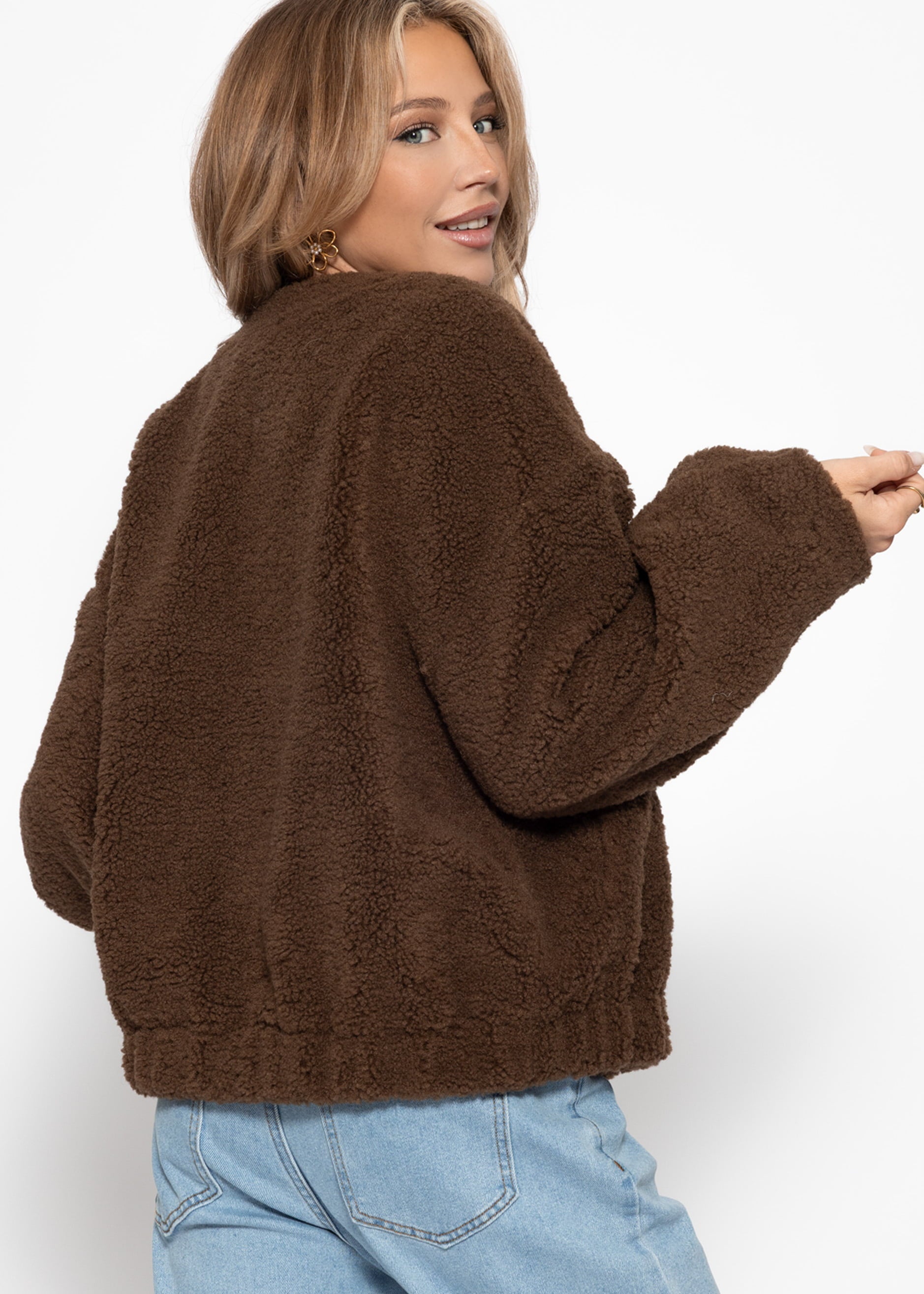 Bomberjacke aus Teddyfell - braun – Bekleidung > Jacken | FormaLuxe