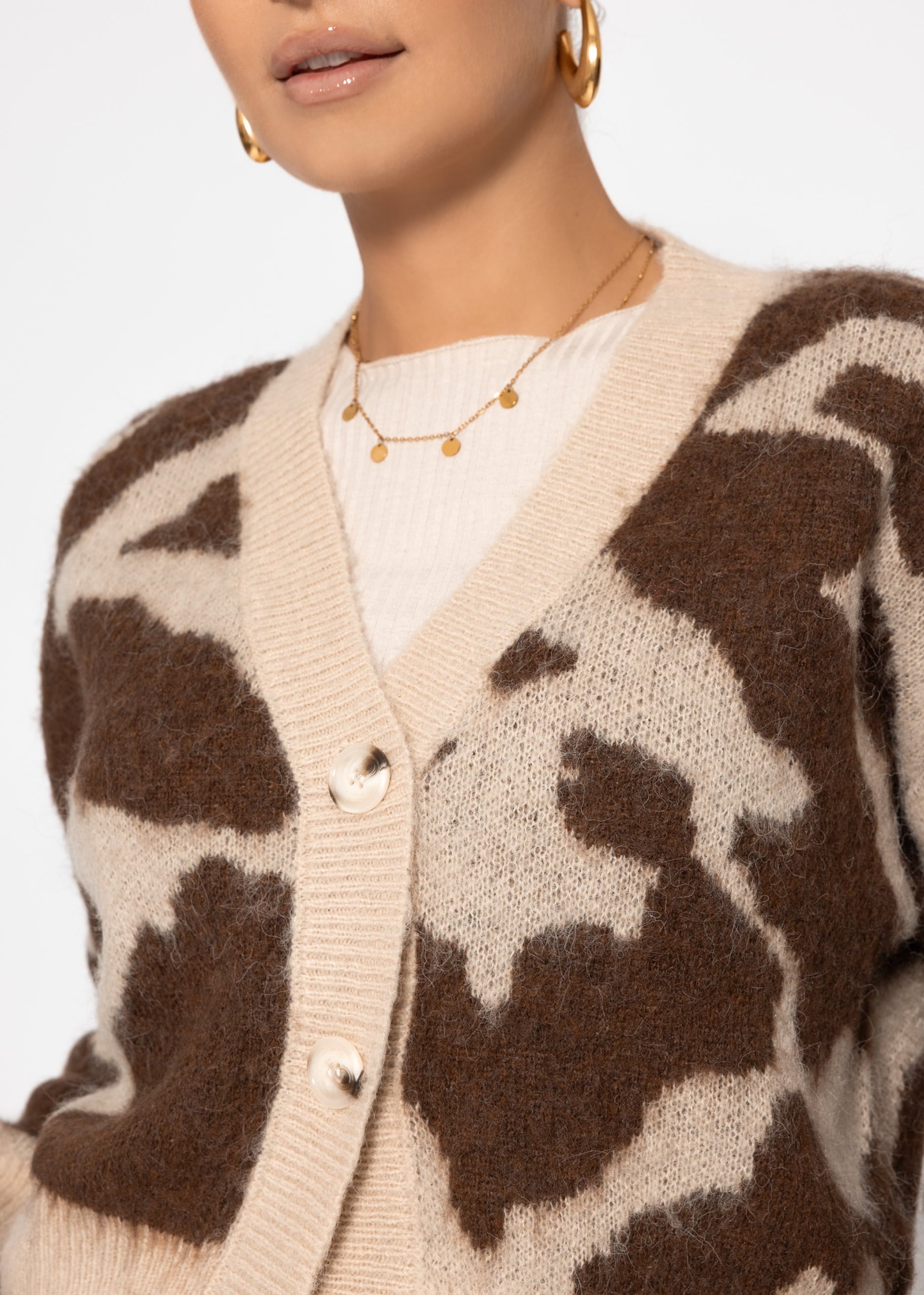 Cardigan mit Animal-Print - braun – Bekleidung > Cardigans | FormaLuxe
