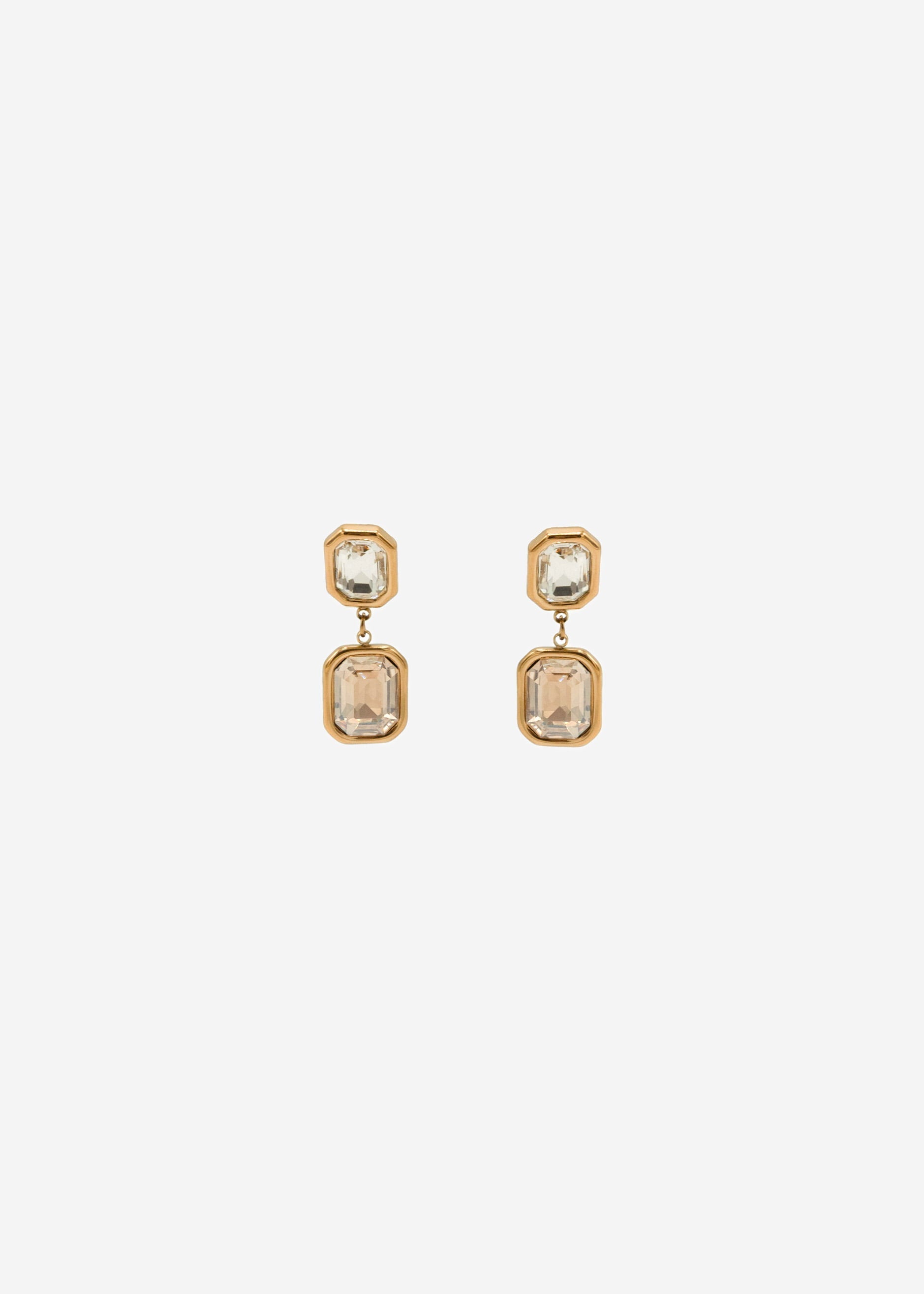 Elegante Ohrhänger mit hellen Schmucksteinen - gold – Schmuck > Ohrringe | FormaLuxe