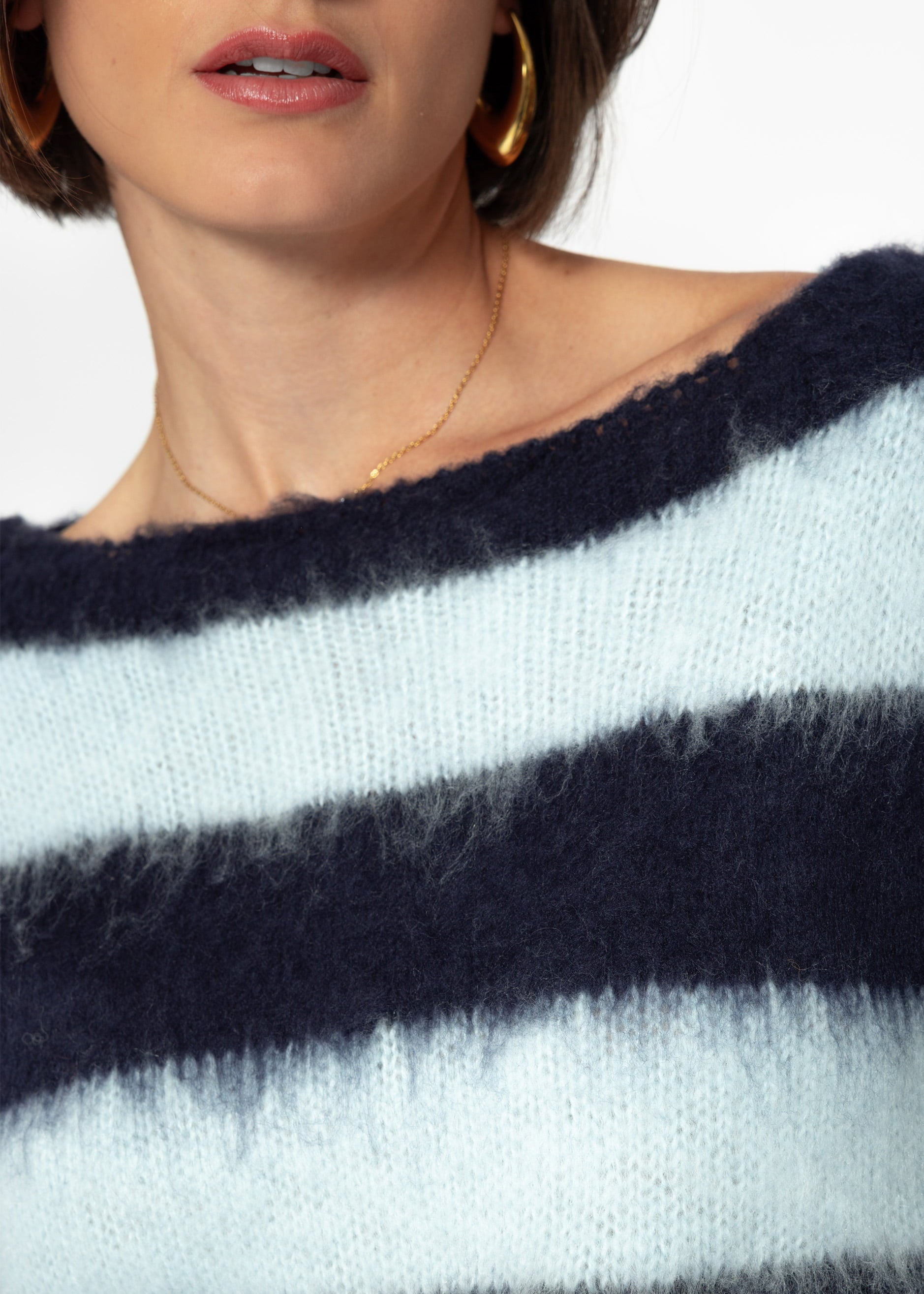 Gestreifter Pullover – blau – hellblau – Clothing> sweater | FormaLuxe