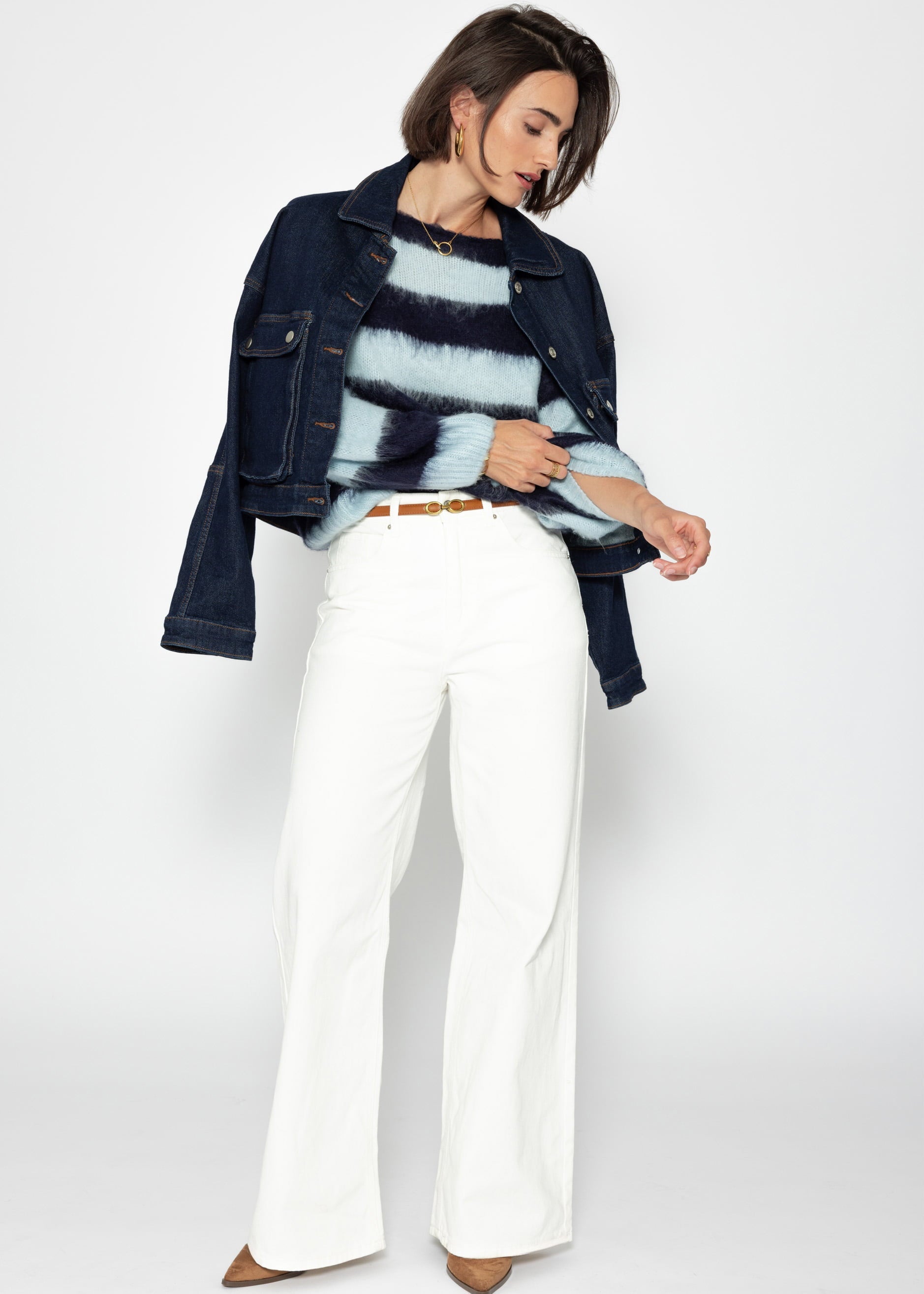 Gestreifter Pullover – blau – hellblau – Clothing> sweater | FormaLuxe