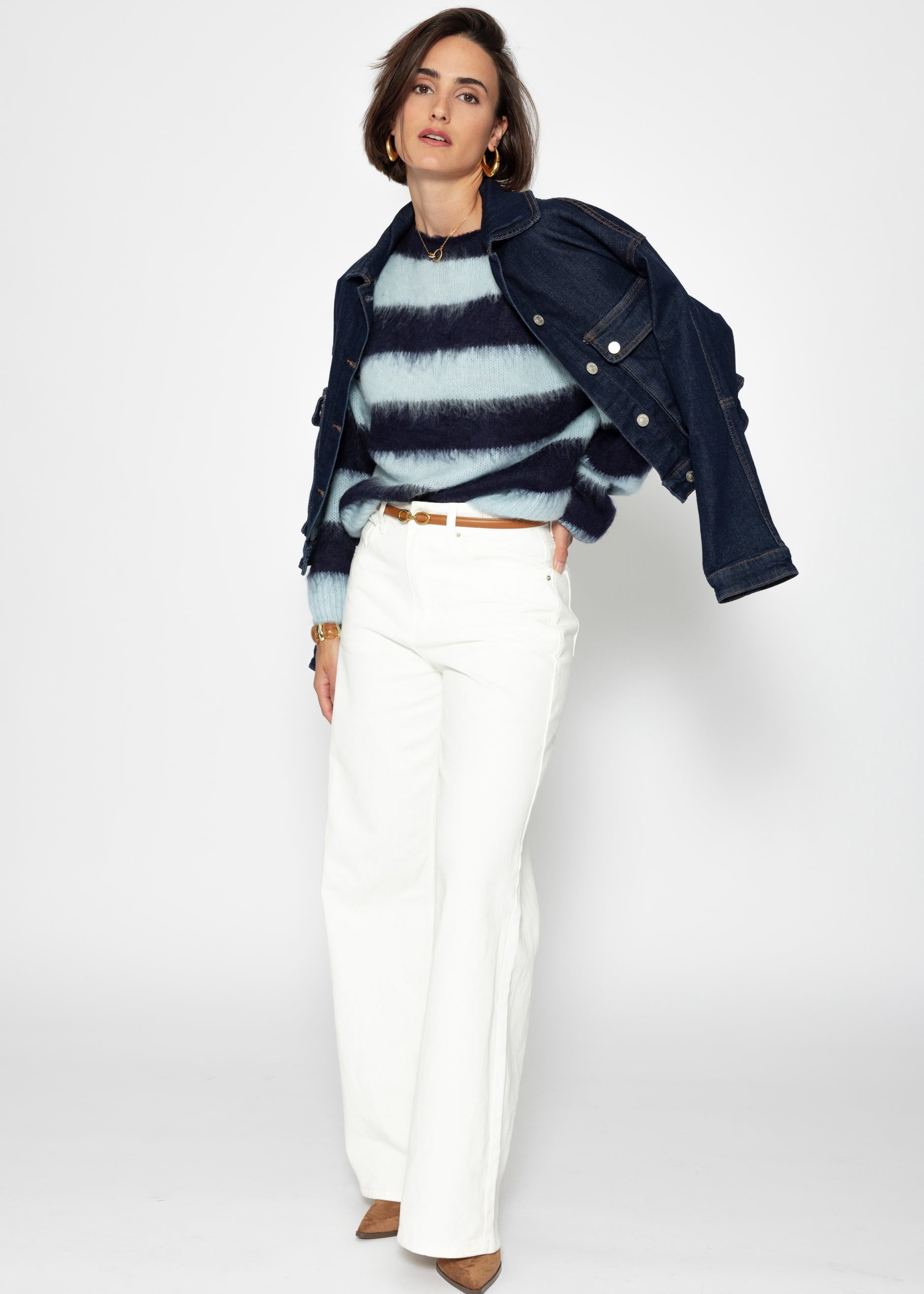 Gestreifter Pullover – blau – hellblau – Clothing> sweater | FormaLuxe