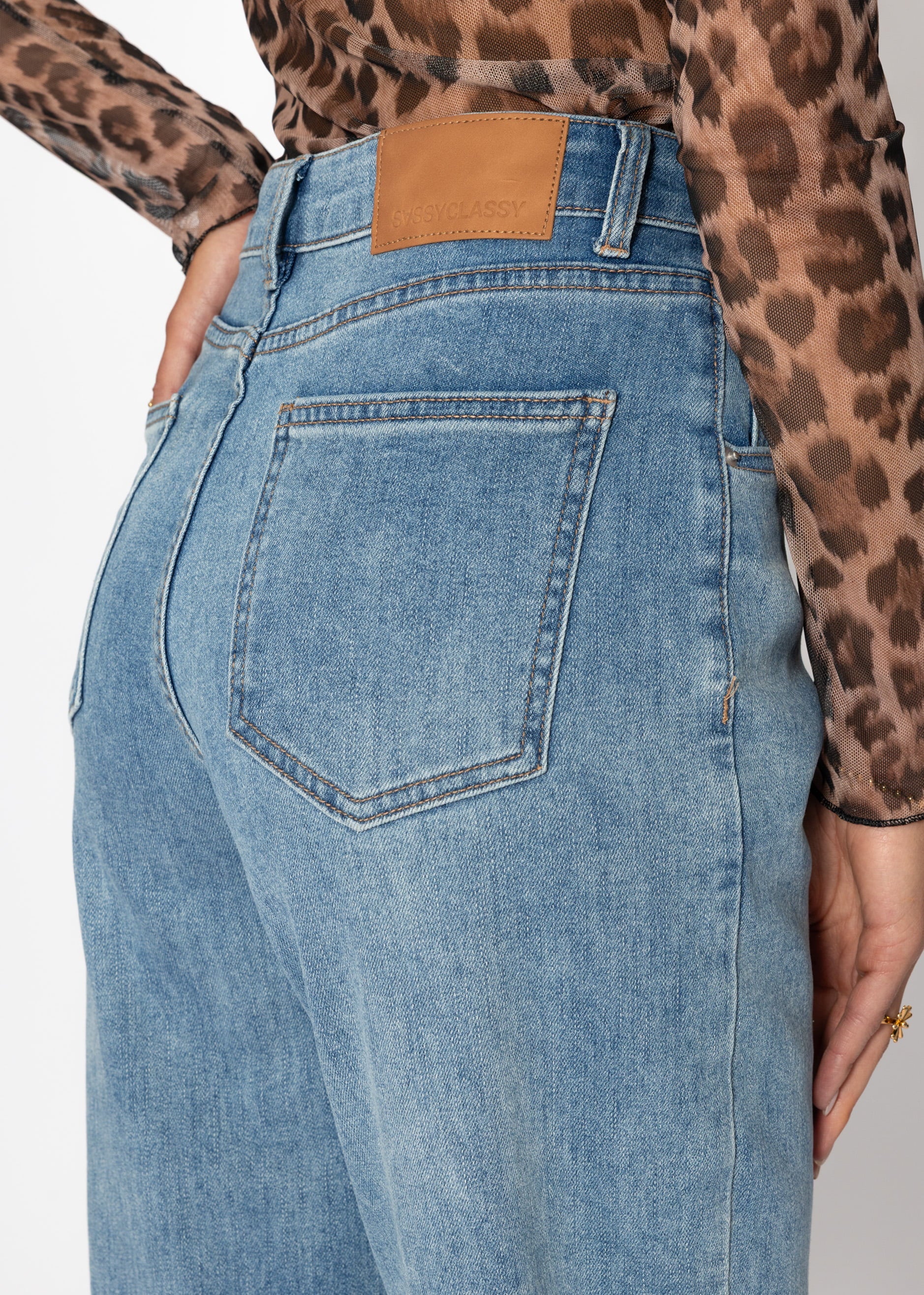 High Waist Karotten-Jeans - blau – Bekleidung > Jeans | FormaLuxe