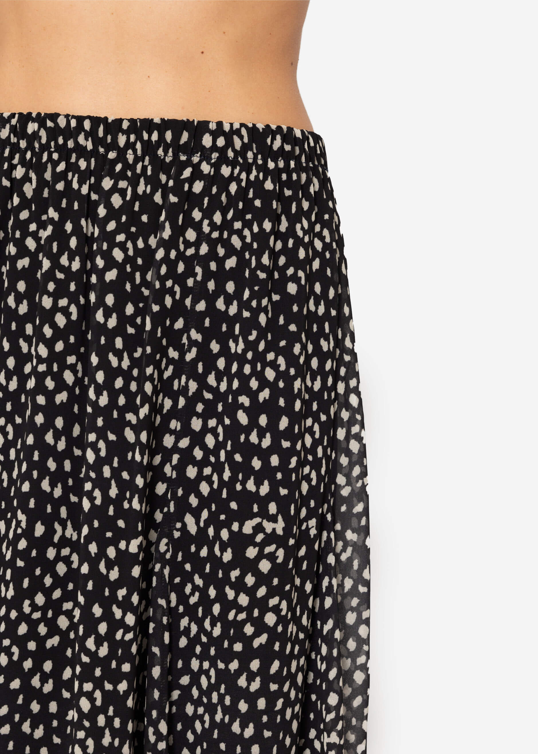 Langer Chiffon Rock mit Print - schwarz – Bekleidung > Röcke | FormaLuxe
