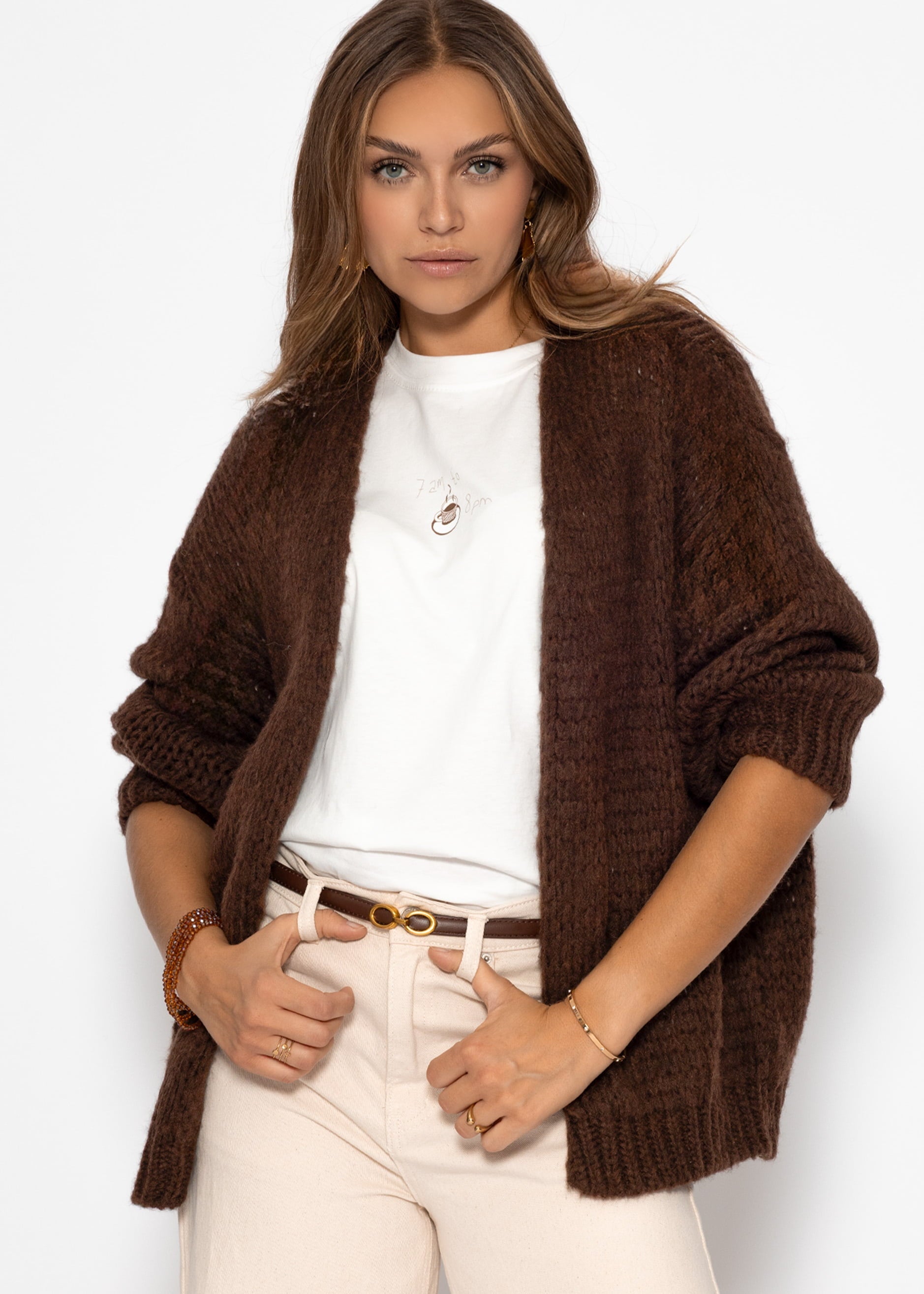 Oversize Cardigan - dunkelbraun – Bekleidung > Cardigans | FormaLuxe