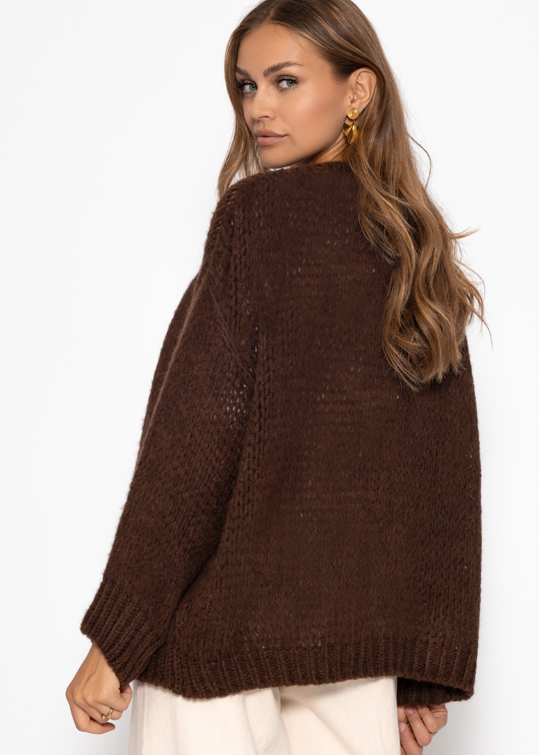 Oversize Cardigan - dunkelbraun – Bekleidung > Cardigans | FormaLuxe