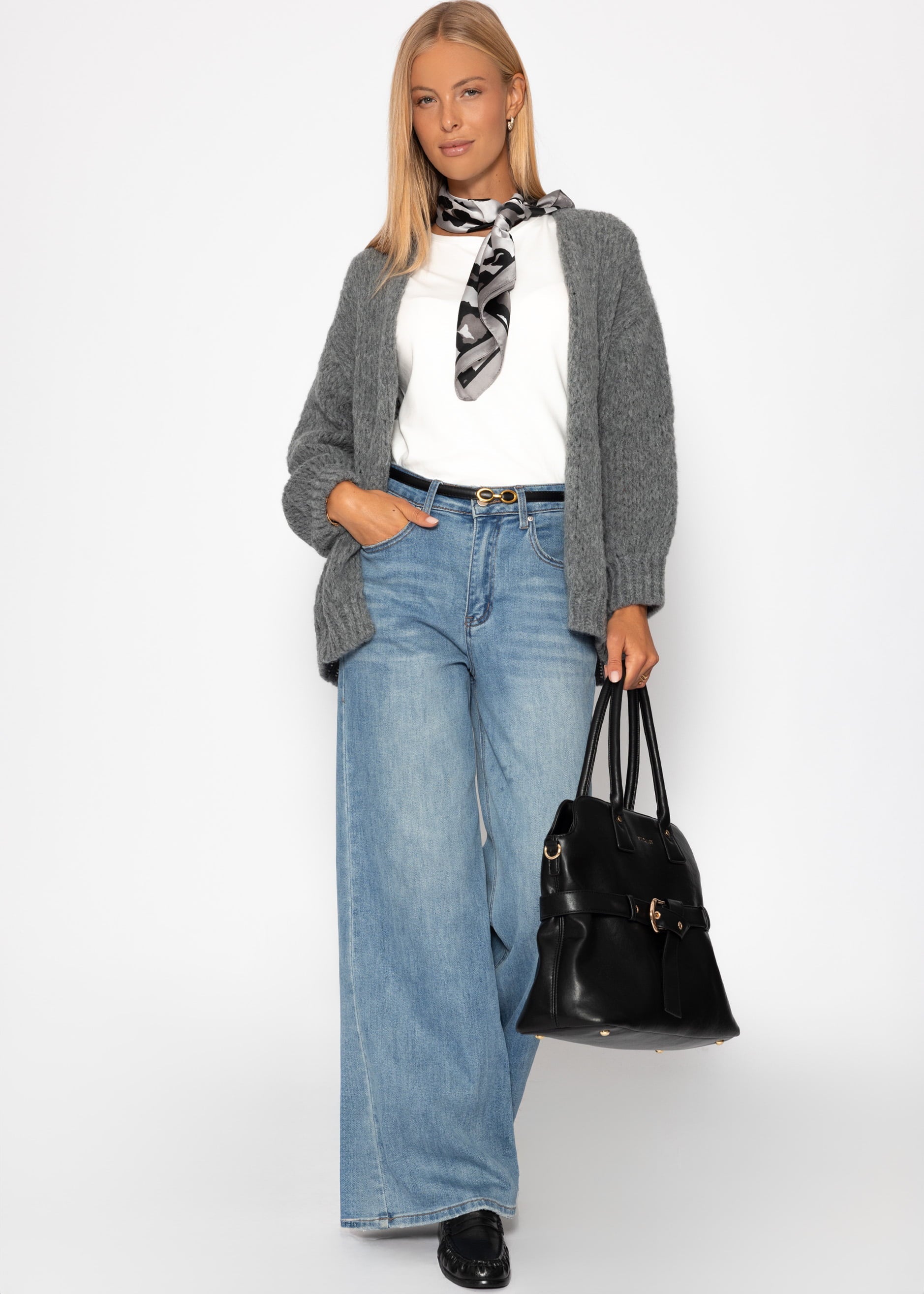 Oversize Cardigan - dunkelgrau – Bekleidung > Cardigans | FormaLuxe