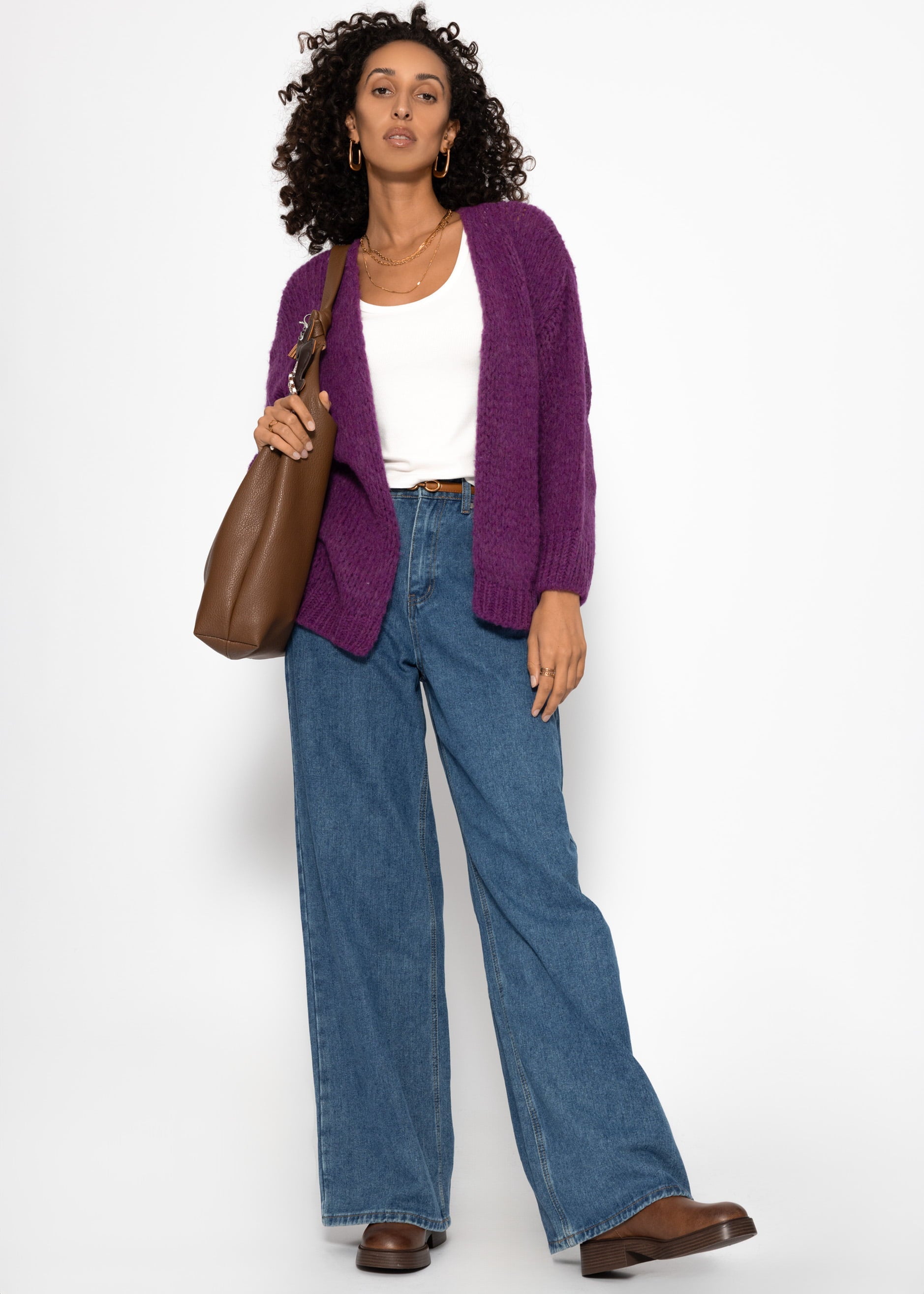 Oversize Cardigan - plum – Bekleidung > Cardigans | FormaLuxe