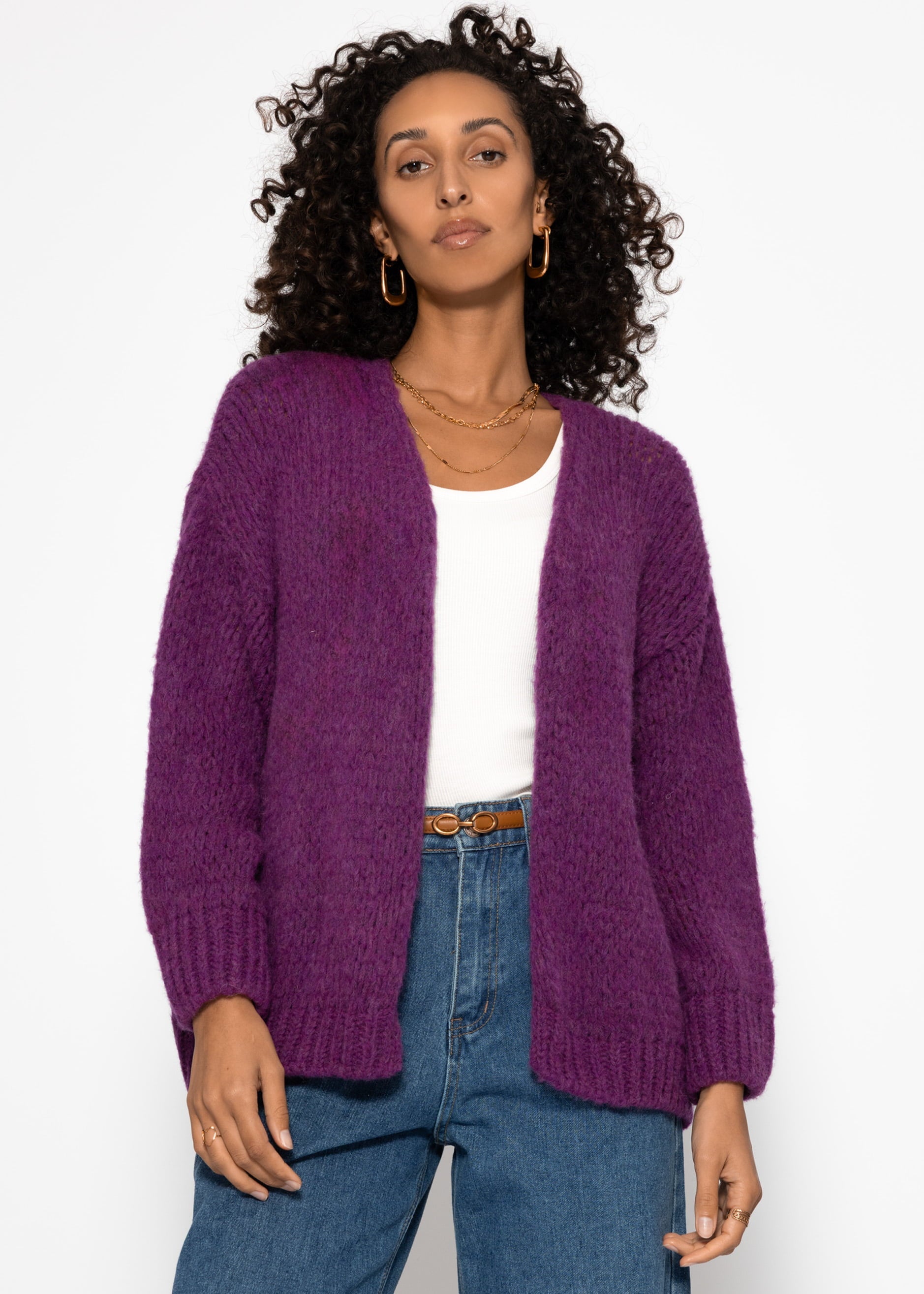 Oversize Cardigan - plum – Bekleidung > Cardigans | FormaLuxe