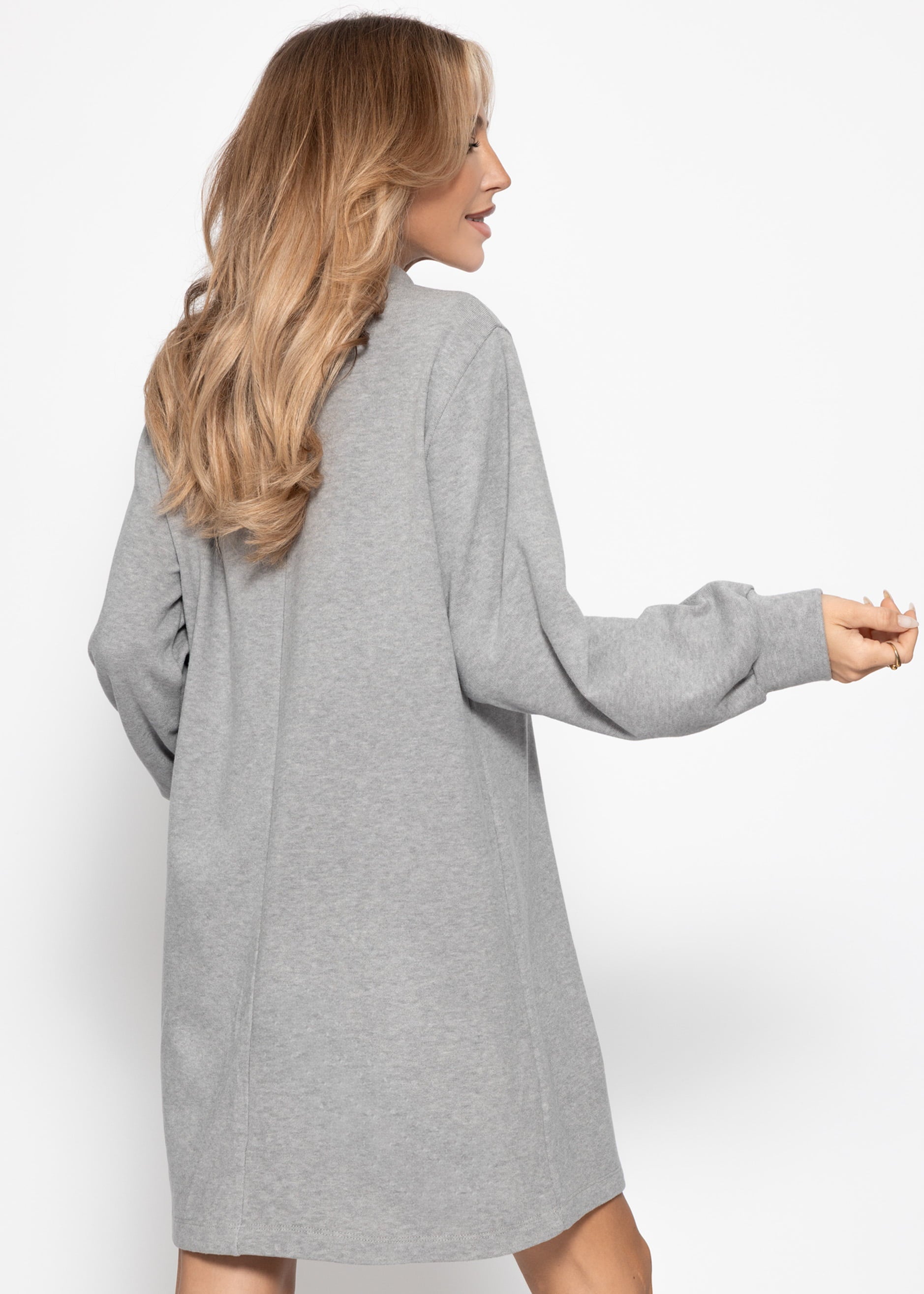 Sweatkleid mit Stehkragen - grau – Bekleidung > Kleider | FormaLuxe