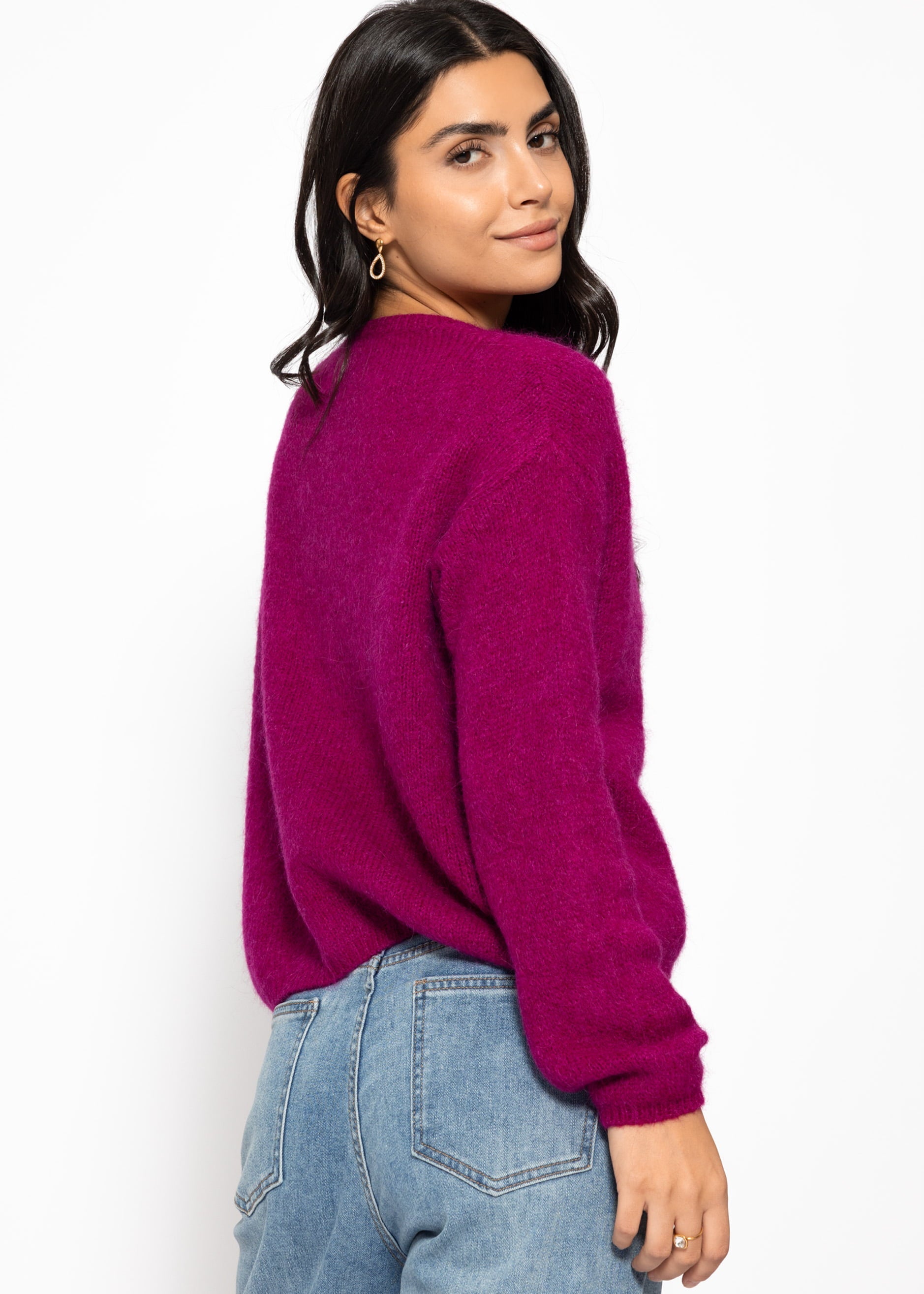 Weicher Strickcardigan mit Zierknöpfen - plum – Bekleidung > Cardigans | FormaLuxe