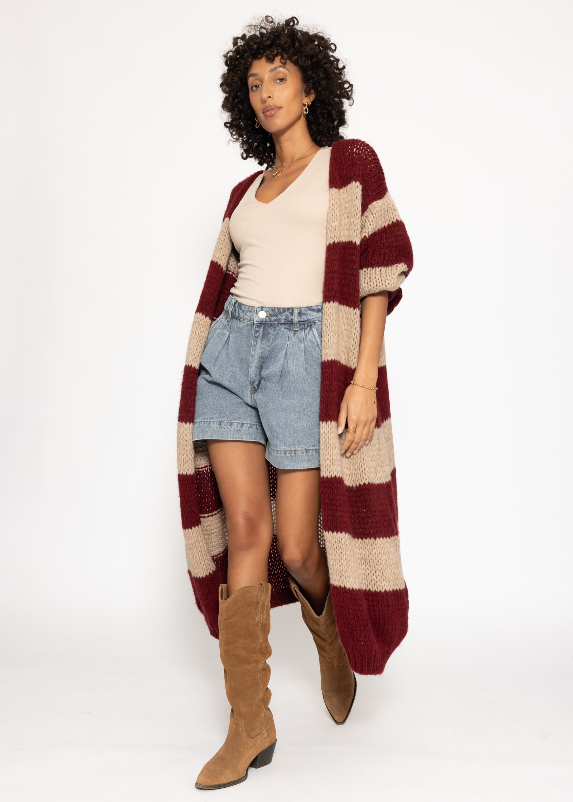 Weite High Waist Jeans Shorts - hellblau – Bekleidung > Shorts | FormaLuxe
