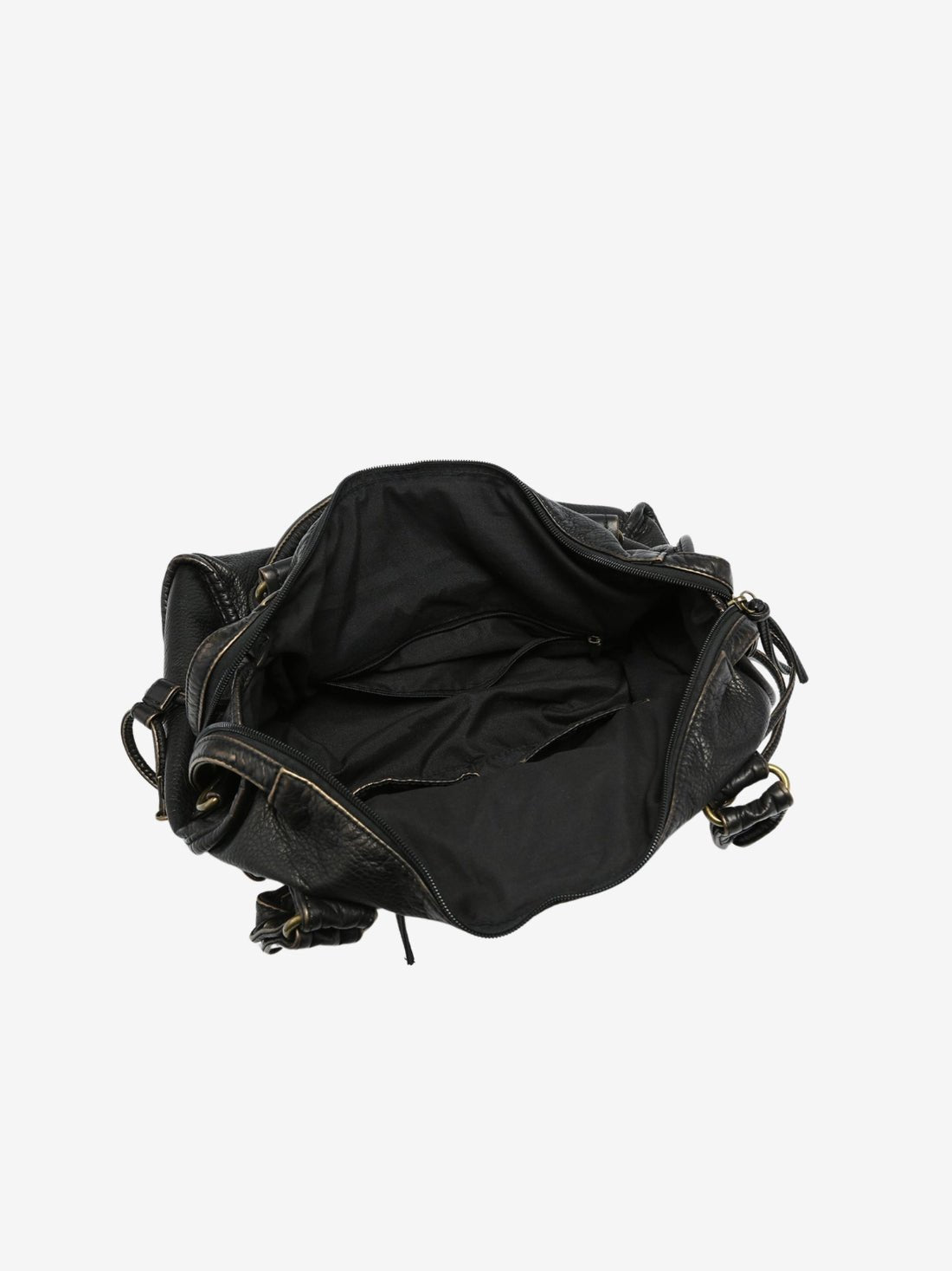 Arabell | Vintage Faux Leather Structured Tote Bag Black – Arabell | Vintage Leather Structured Tote Bag | FormaLuxe