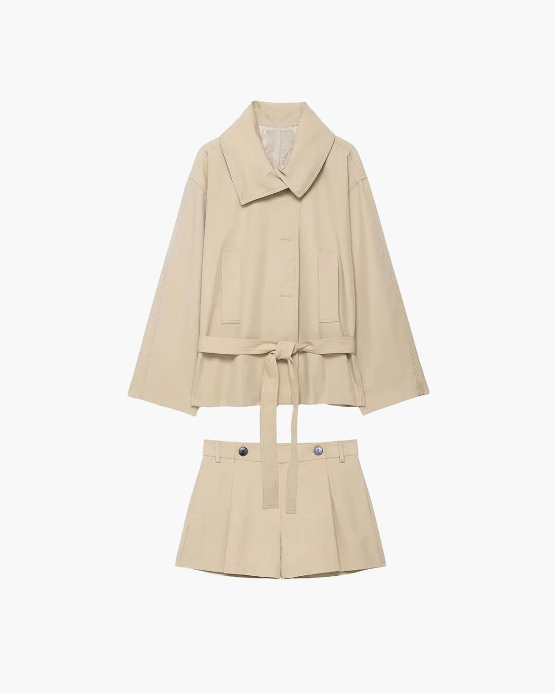 Debra Belted Jacket & Shorts Set Suit – Matching Sets | FormaLuxe