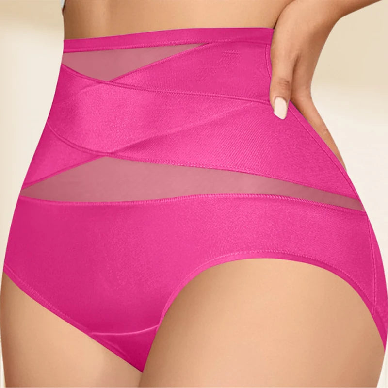 Bauchweg-Slip Damen Ida in Pink – Vorderansicht mit hohem Bund | FormaLuxe