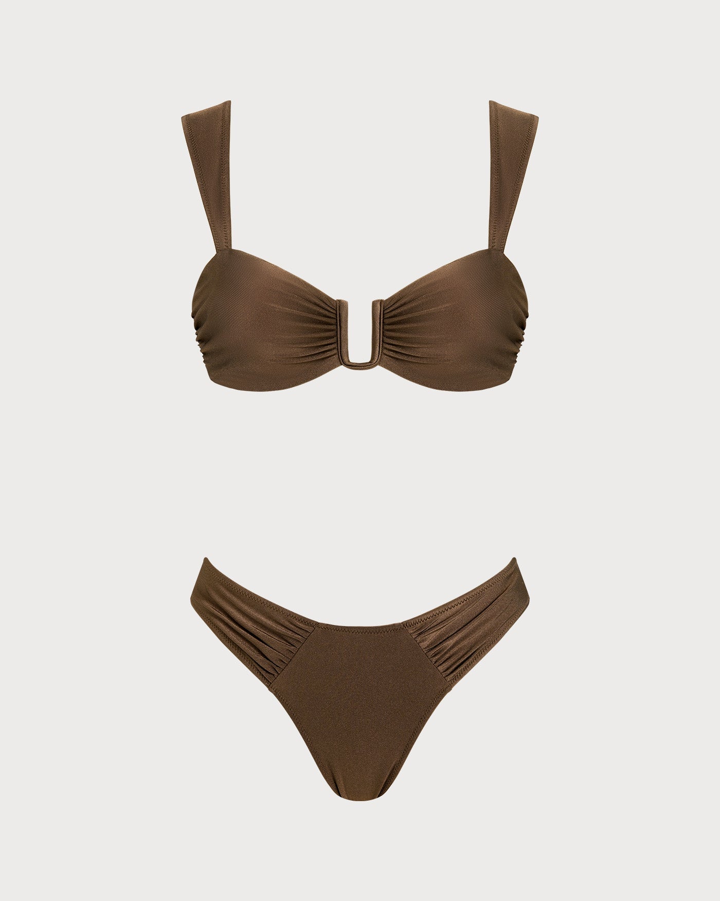 Dalia | Cut-Out Bikini mit Schnürung – Braun