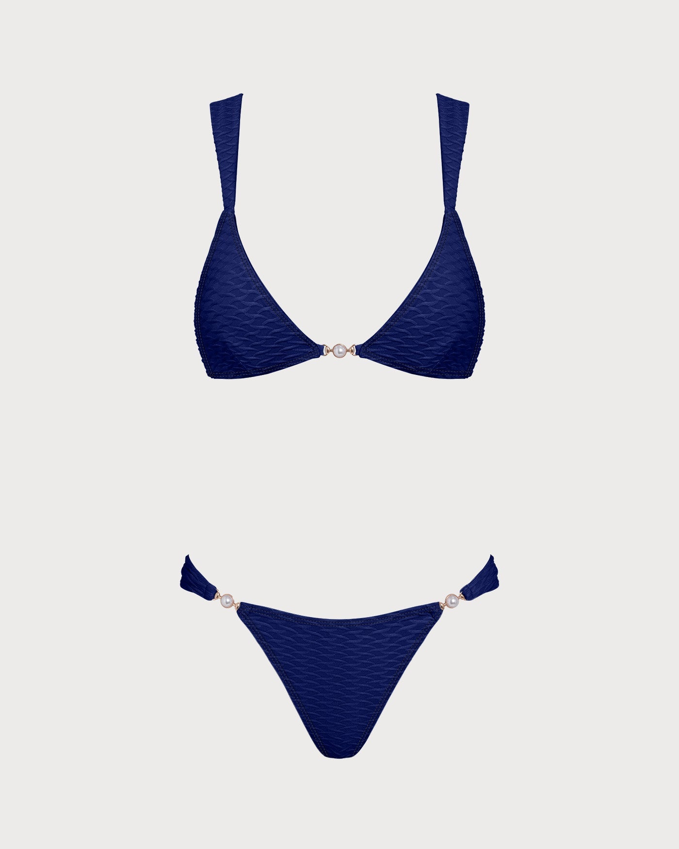Maren | Triangel-Bikini mit Struktur – Royalblau