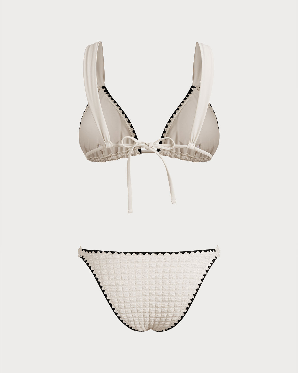Isla | Triangel-Bikini im Kontrast – Weiß