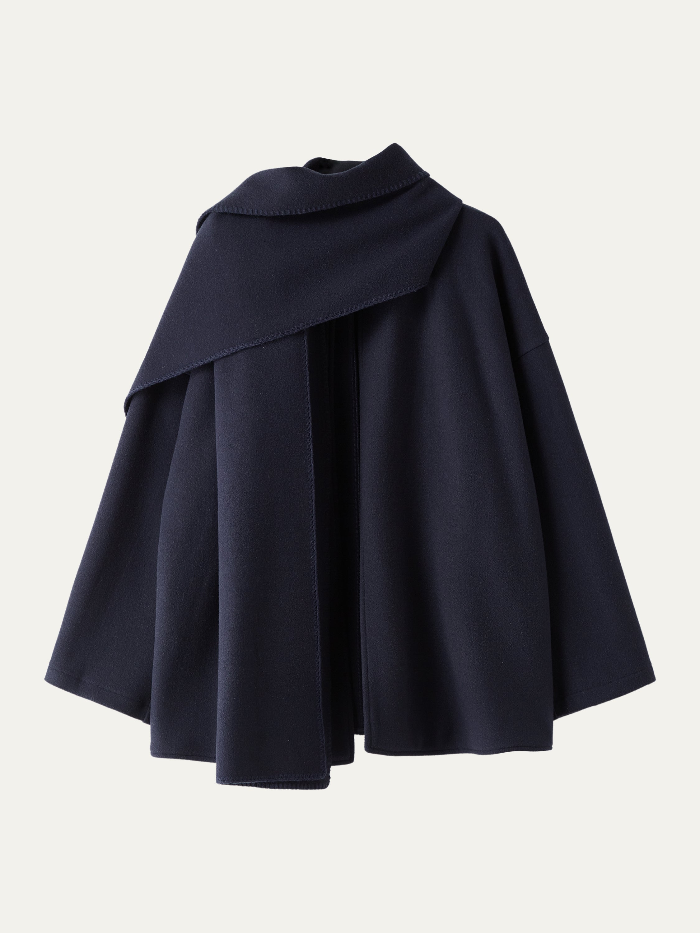 Oversized Scarf Jacket Black Navy – Women > Outerwear > Jackets & Coats | FormaLuxe