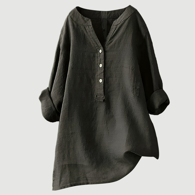 Zarina - Bequeme Leinenbluse Gelb | FormaLuxe