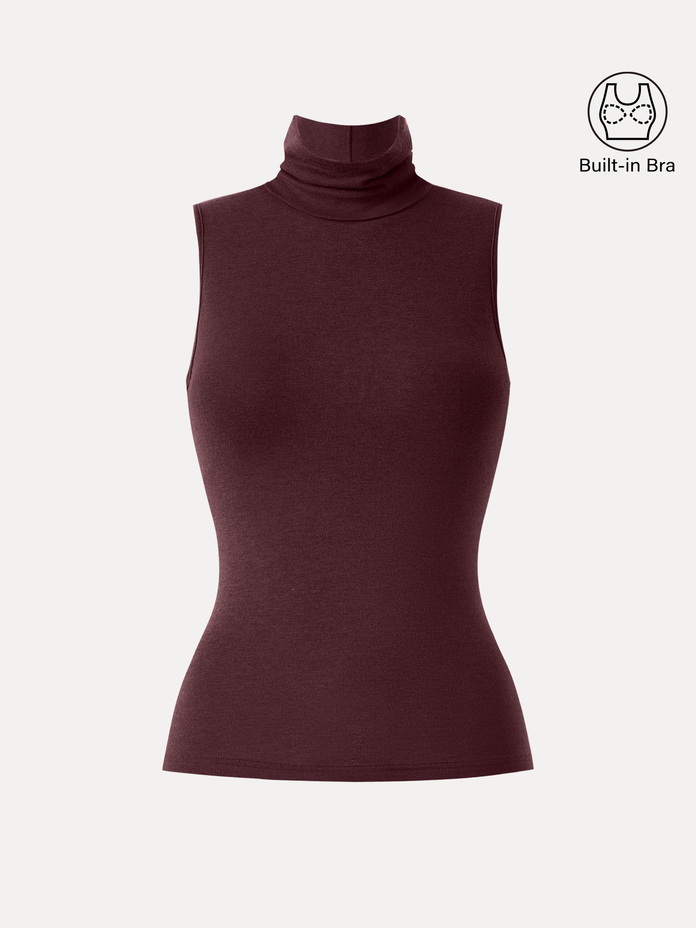 Lyocell Cashmere Sleeveless Turtleneck Brami Heather Grey – Women > Tops > Bra Tops | FormaLuxe