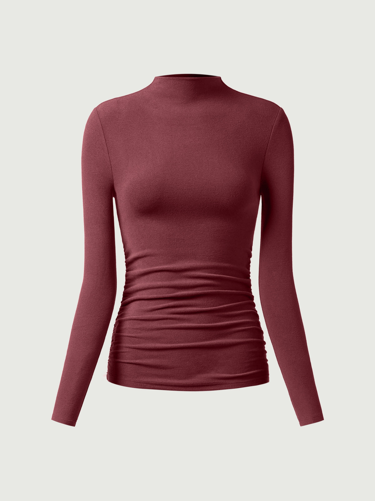 Top à col montant et côtés froncés Eco-Mousse® Off White – Femmes > Hauts > Chemises&Hauts | FormaLuxe