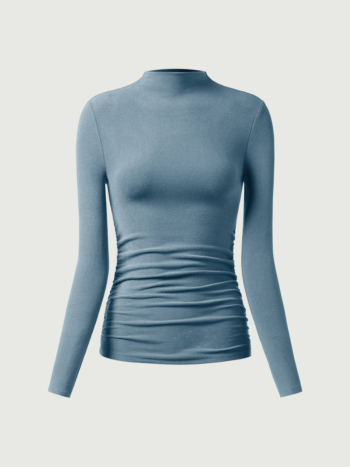 Top à col montant et côtés froncés Eco-Mousse® Off White – Femmes > Hauts > Chemises&Hauts | FormaLuxe