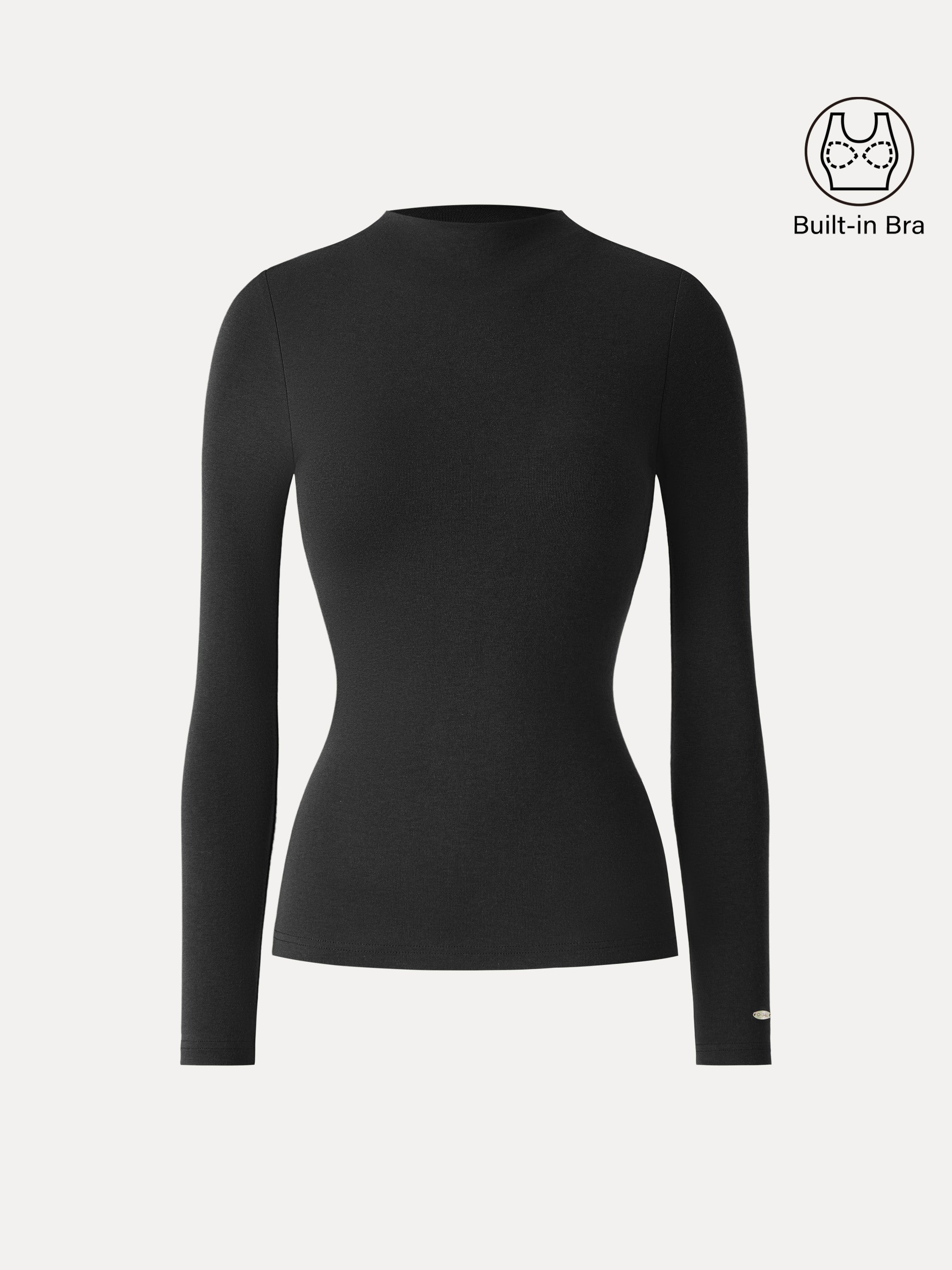 LiteWarm Mockneck Long Sleeve Brami Forest Night – Women > Tops > Bra Tops | FormaLuxe
