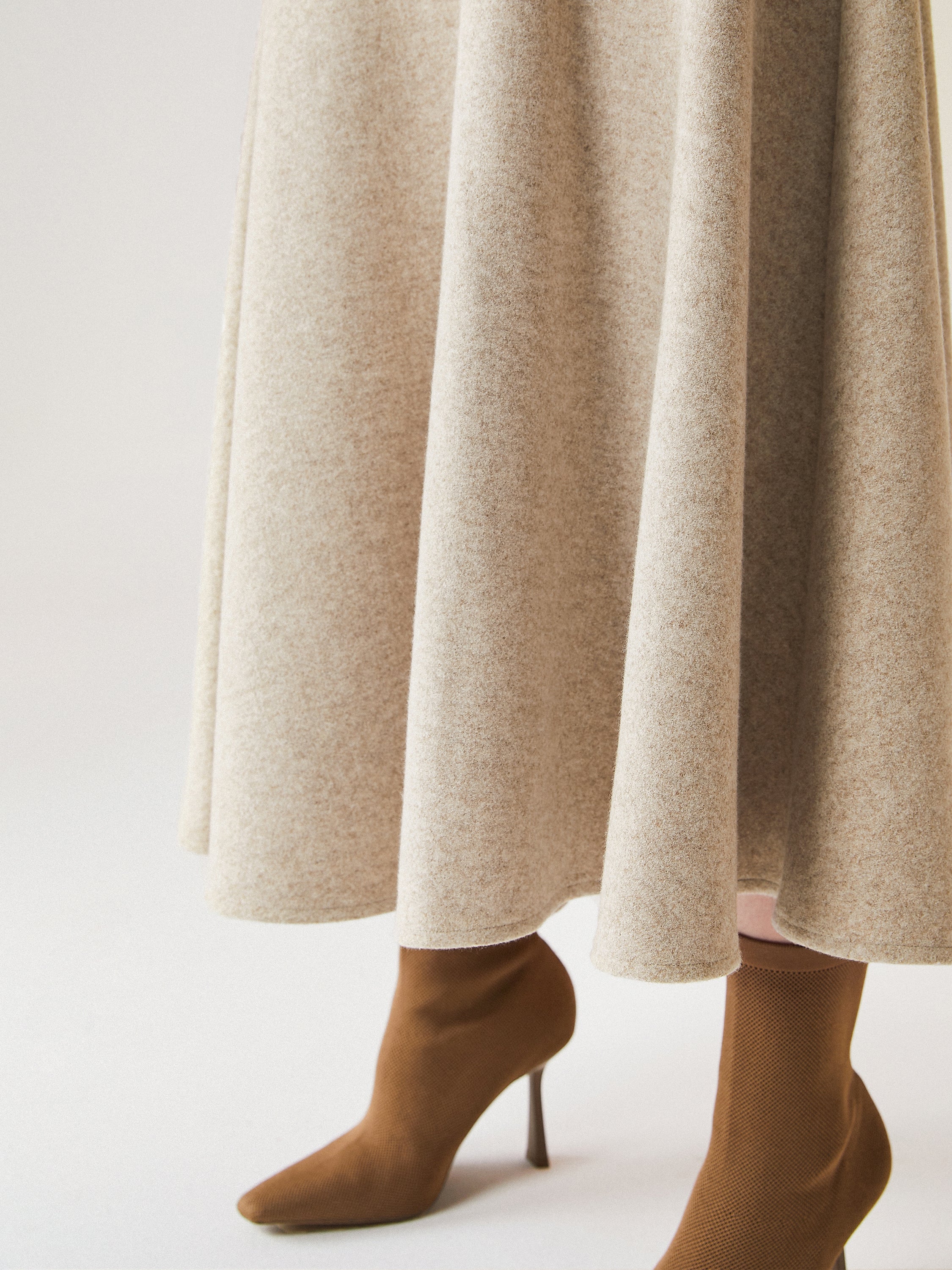 Jupe maxi évasée façon cachemire Heather Morganite – Femmes > Bas > Jupes | FormaLuxe