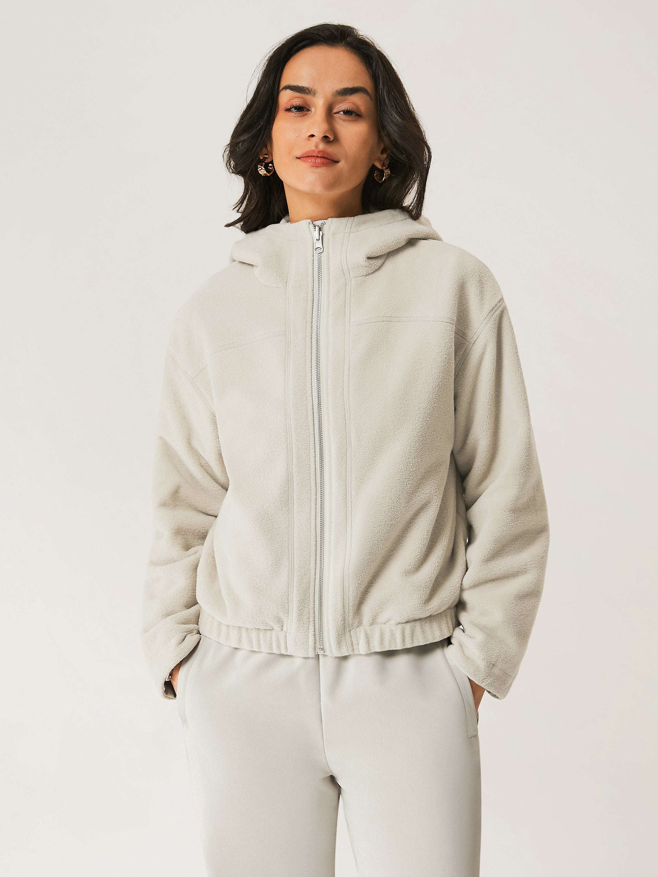 Veste à capuche réversible en polaire imperméable Gainsboro – Femmes > Vêtements d'extérieur > Vestes & Manteaux | FormaLuxe