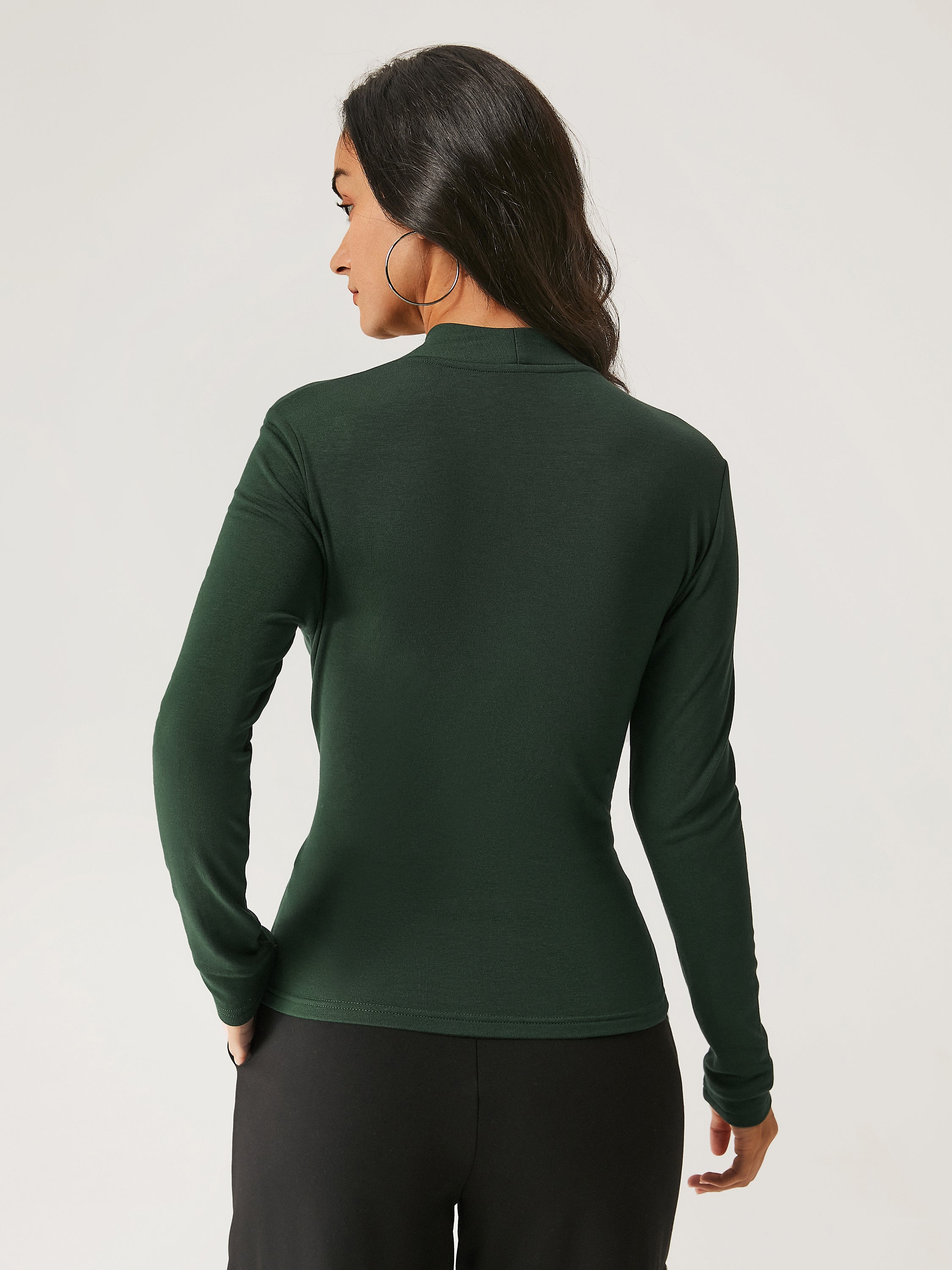 Top à Manches Longues Surplice Thermique Eco-Mousse®3.0 Bush Green – Femmes > Hauts > Chemises&Hauts | FormaLuxe