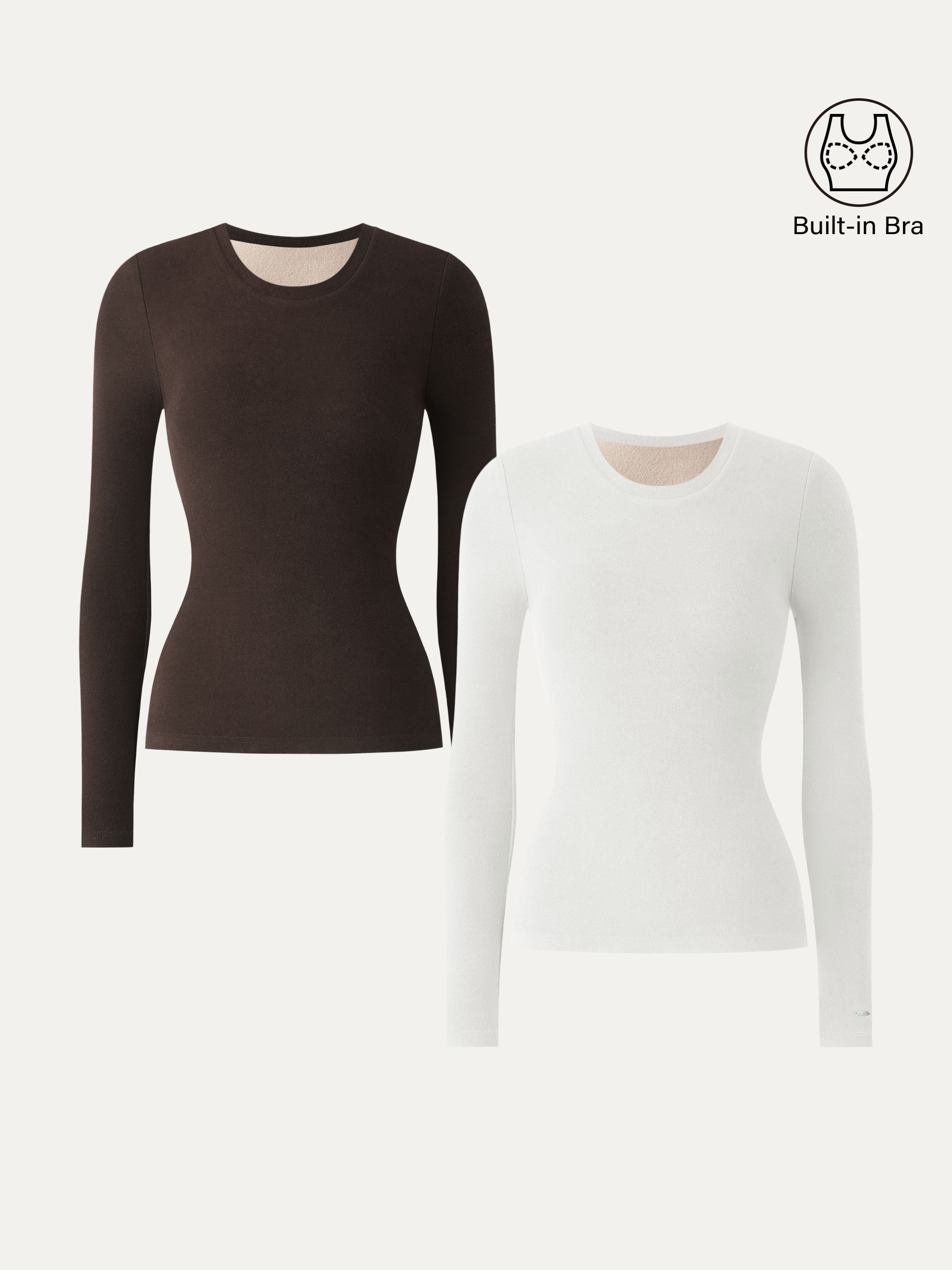 MaxWarm Crewneck Long Sleeve Brami Smoky Navy – Women > Tops > Bra Tops | FormaLuxe