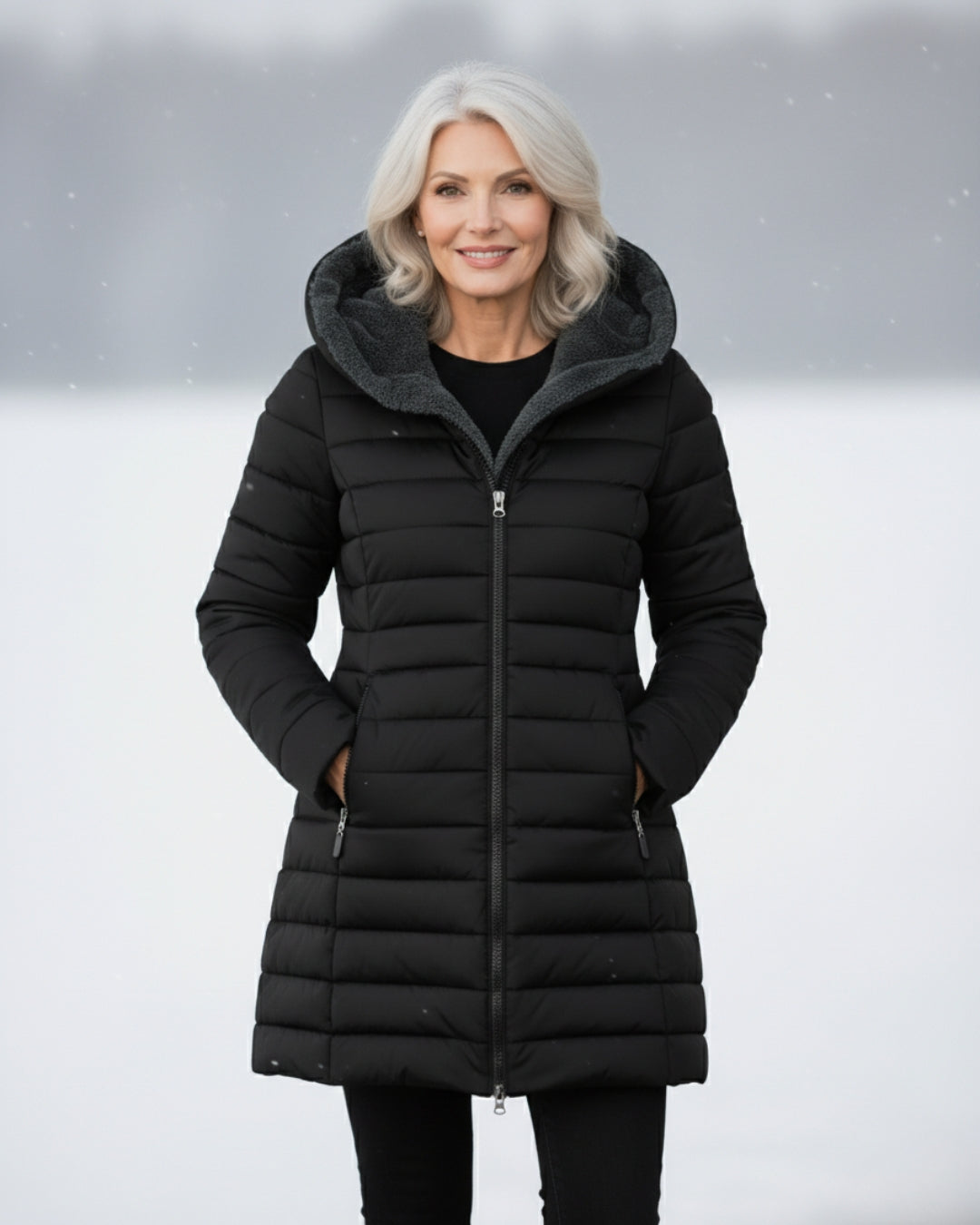 Julia - Fleece Lined Puffer Coat Dunkelgrün (Fast ausverkauft!) | FormaLuxe