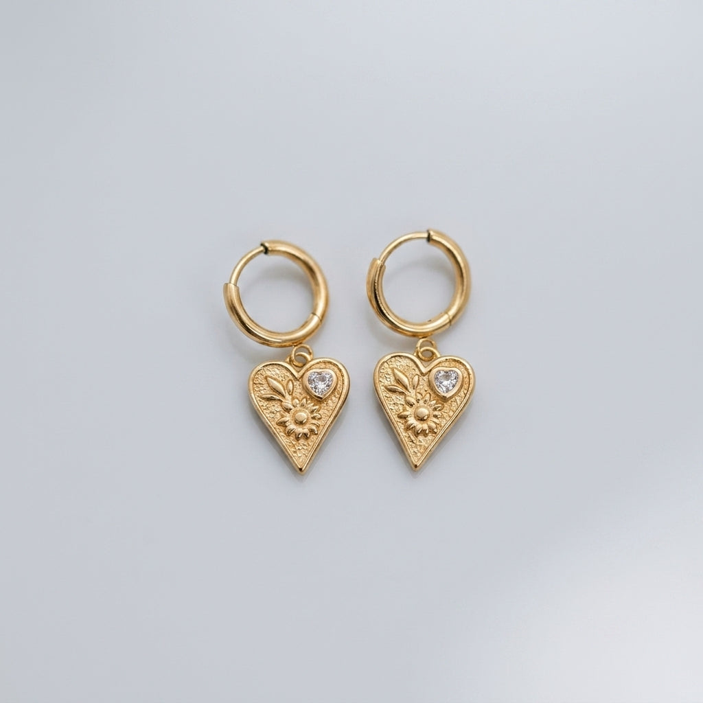 Florence Heart Hoop Earrings