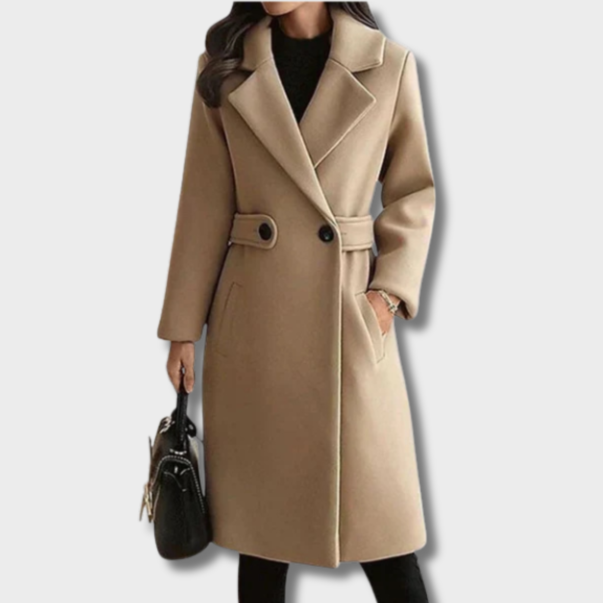 Alison | Der Gürteltop Eleganzmantel Beige – coat | FormaLuxe