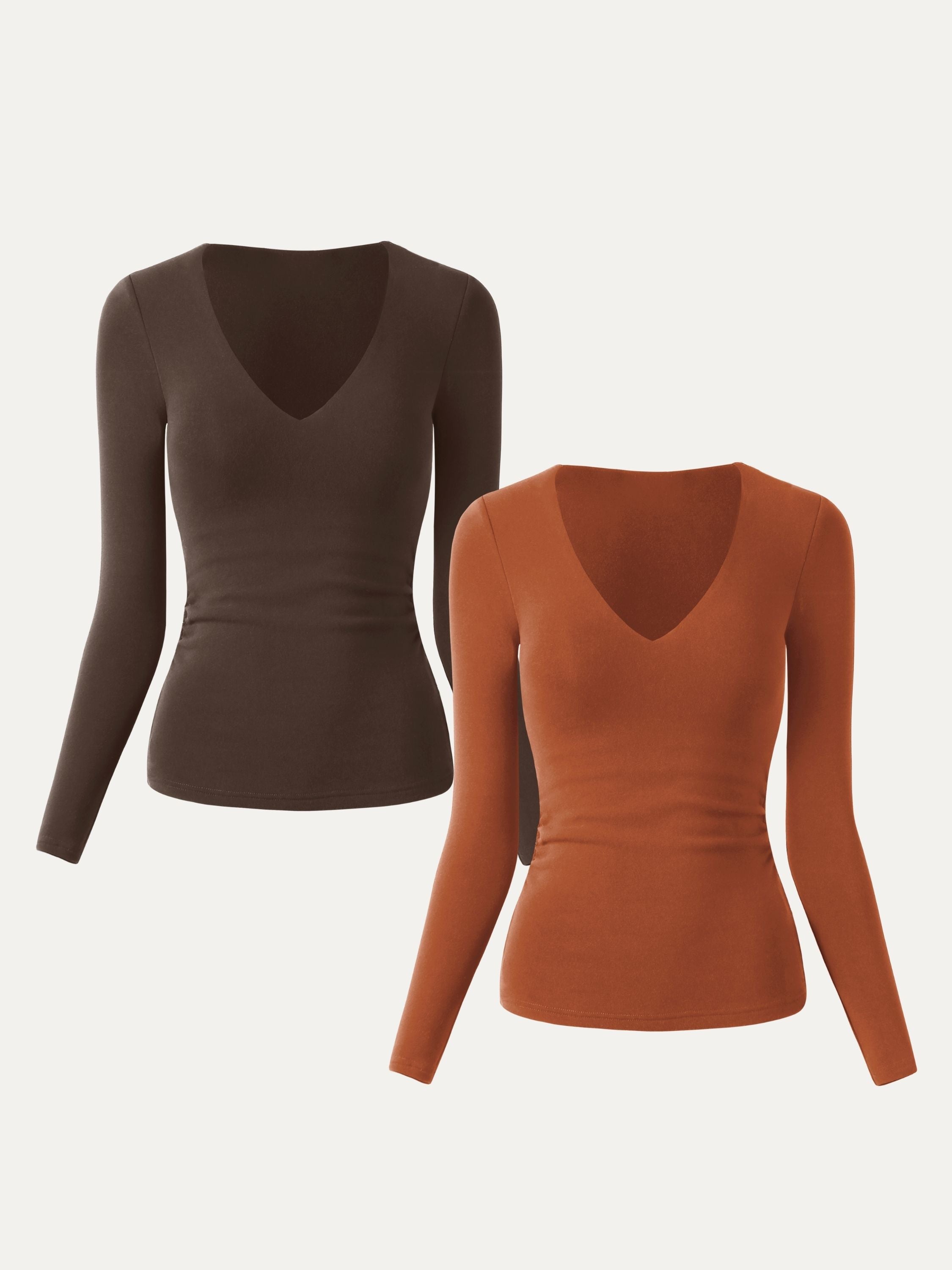 Haut Brami à encolure en V et côtés froncés Eco-Mousse®2.0 Espresso – Femmes > Hauts > Hauts de soutien-gorge | FormaLuxe