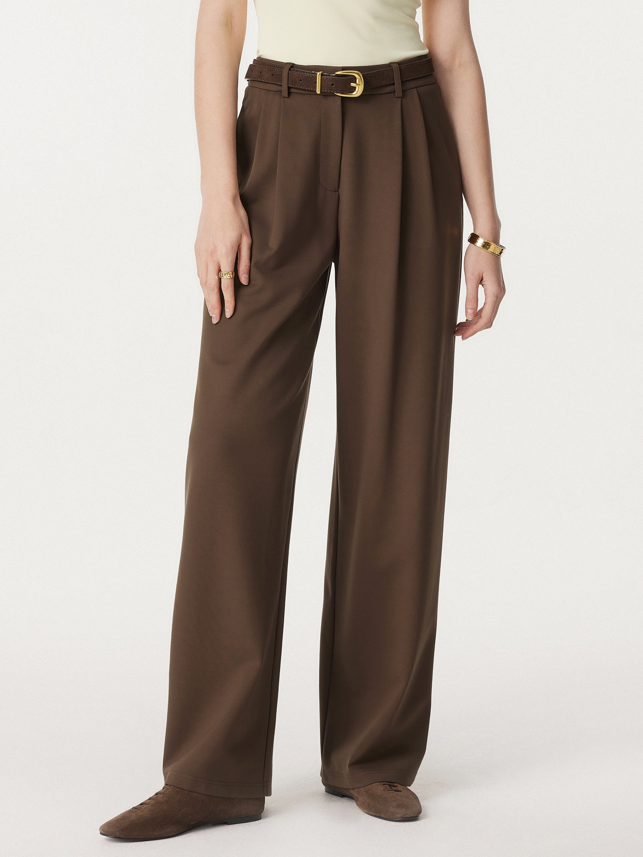 Breezy Wide Leg Pant with Pockets Pecan – Women > Bottoms > Pants | FormaLuxe