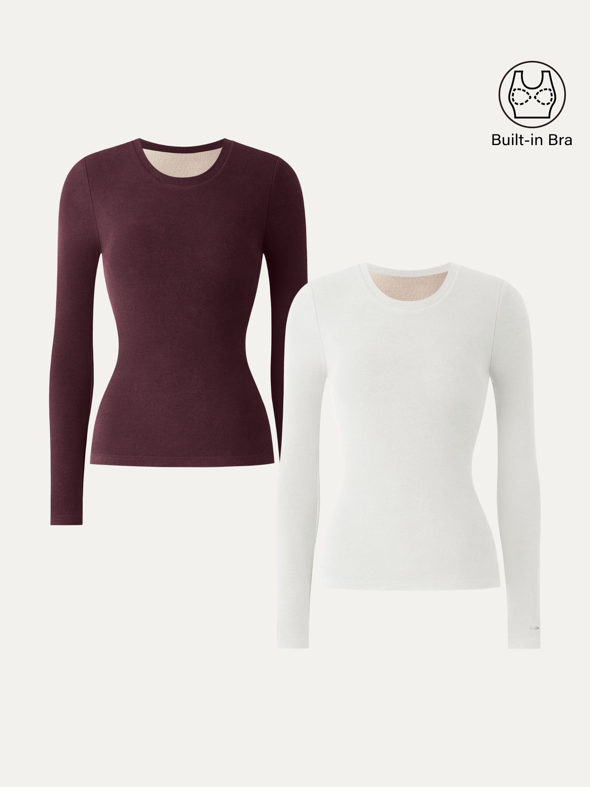 MaxWarm Crewneck Long Sleeve Brami Smoky Navy – Women > Tops > Bra Tops | FormaLuxe