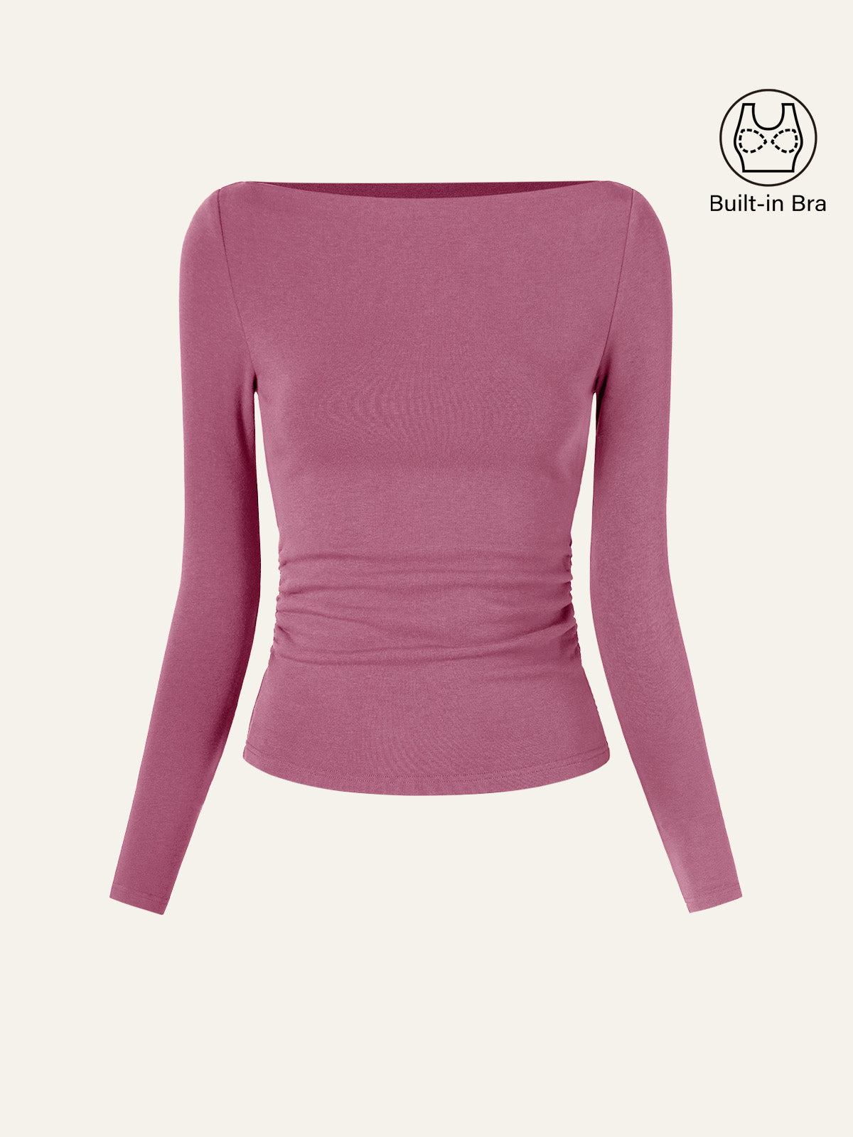 Modern Side Ruched Boatneck Brami Top Sea Glass – Women > Tops > Bra Tops | FormaLuxe