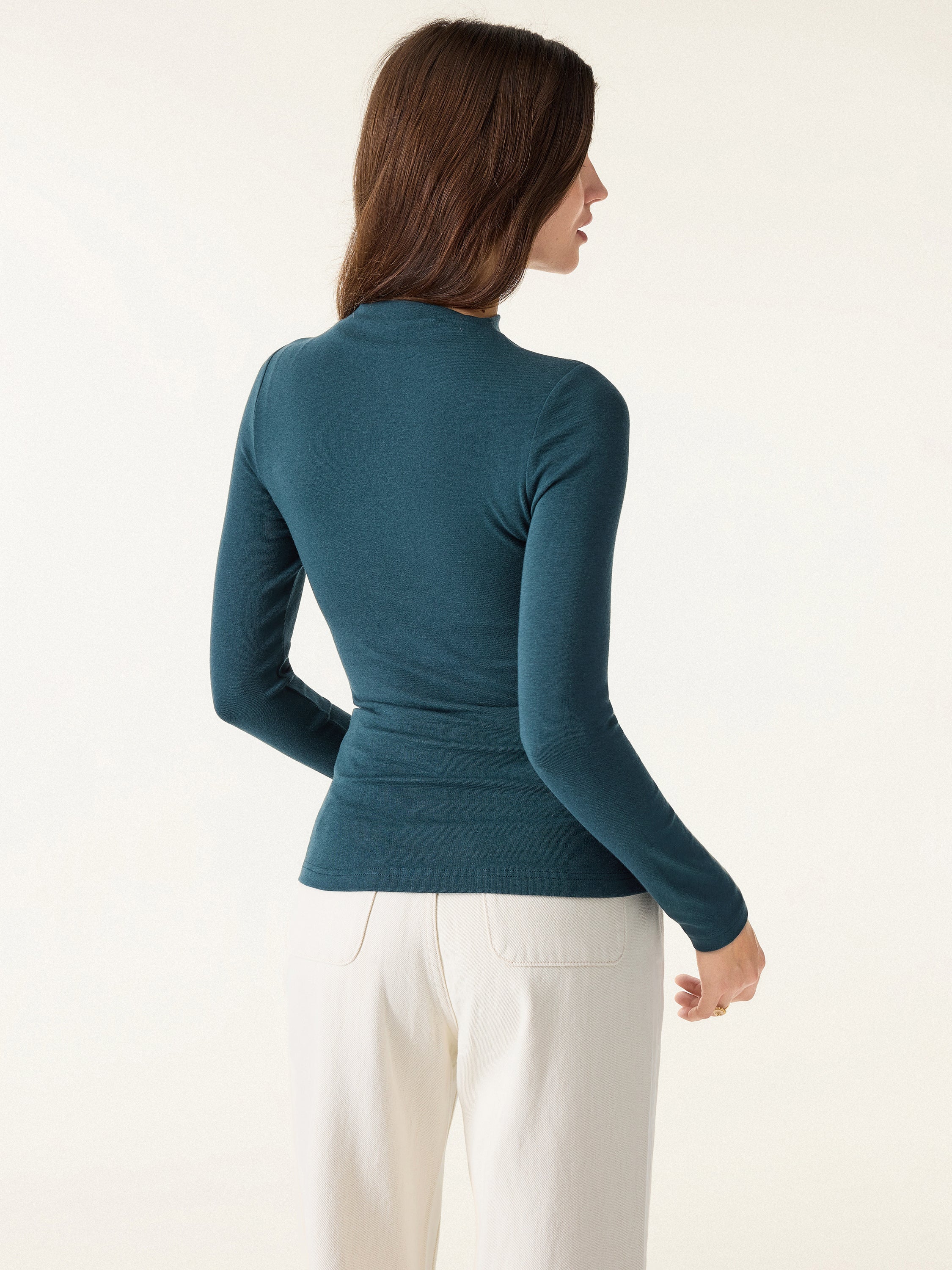 LiteWarm Mockneck Long Sleeve Brami Forest Night – Women > Tops > Bra Tops | FormaLuxe