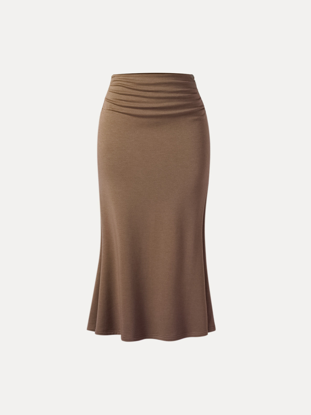 Jupe maxi sirène à côté froncé - Intérieur brossé Moss – Femmes > Bas > Jupes | FormaLuxe