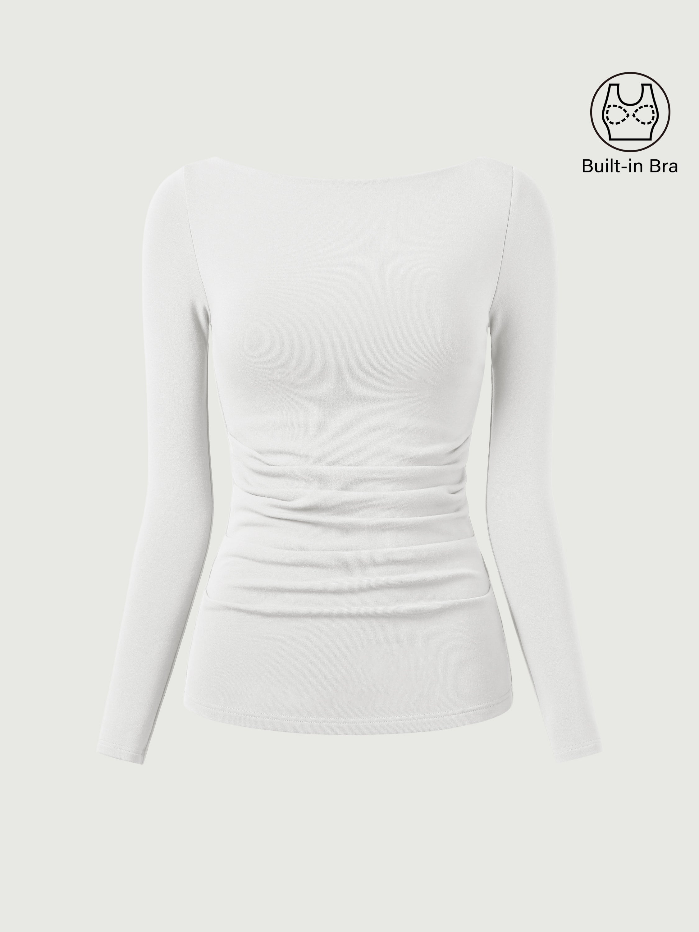 Haut Brami à col bateau Eco-Mousse® avec plis Espresso – Femmes > Hauts > Hauts de soutien-gorge | FormaLuxe