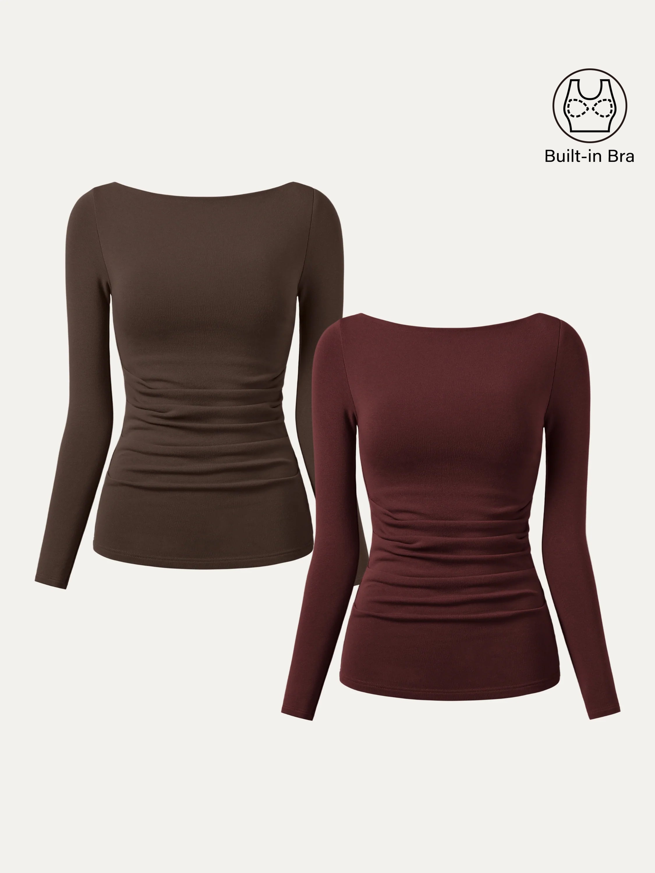 2-Piece Set Boatneck Tucked Brami Top