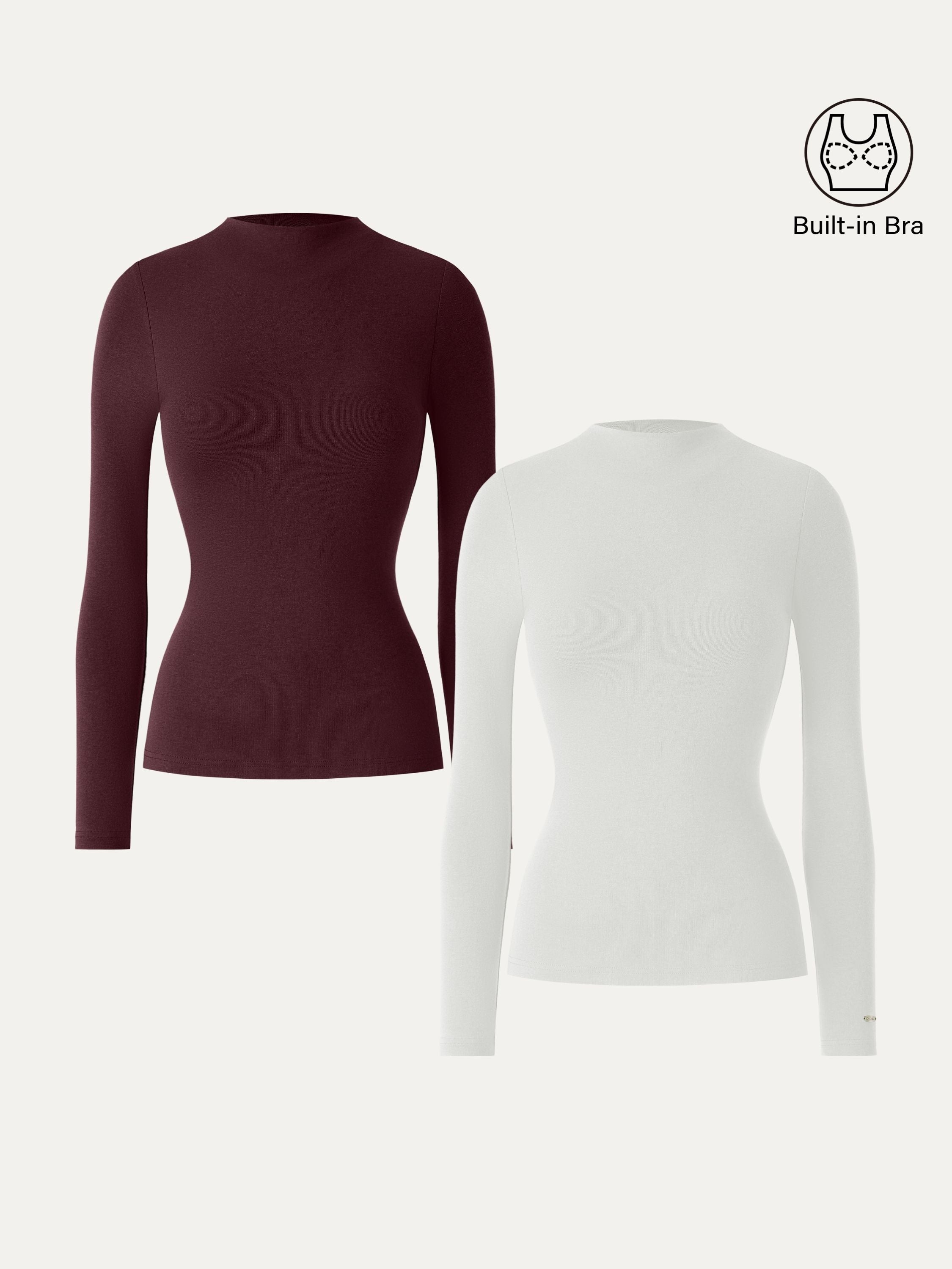 LiteWarm Mockneck Long Sleeve Brami Forest Night – Women > Tops > Bra Tops | FormaLuxe
