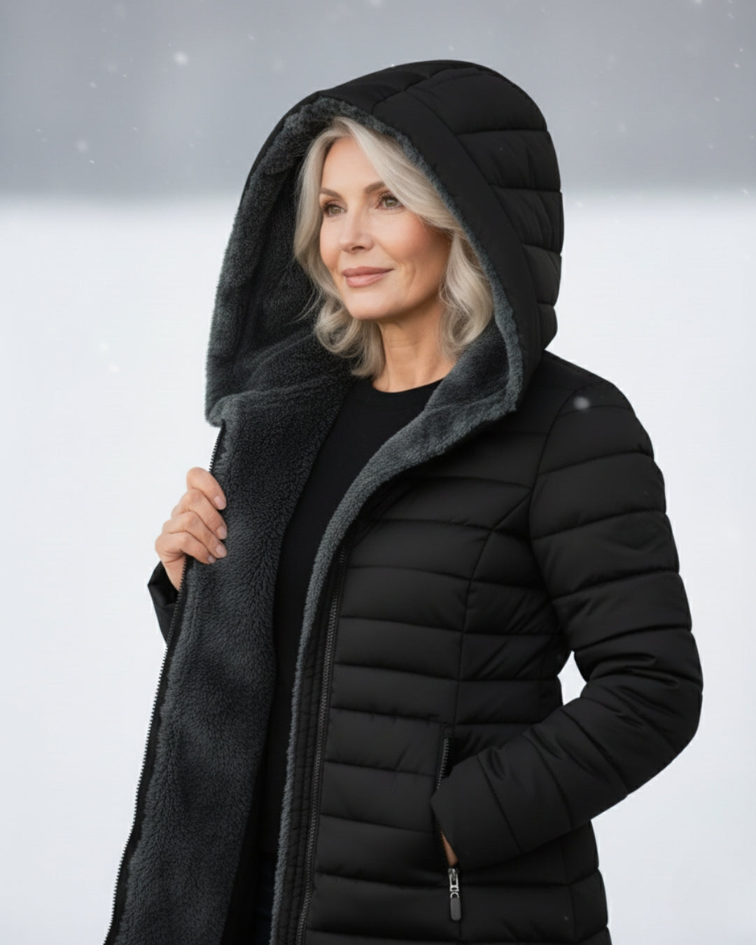 Julia - Fleece Lined Puffer Coat Dunkelgrün (Fast ausverkauft!) | FormaLuxe