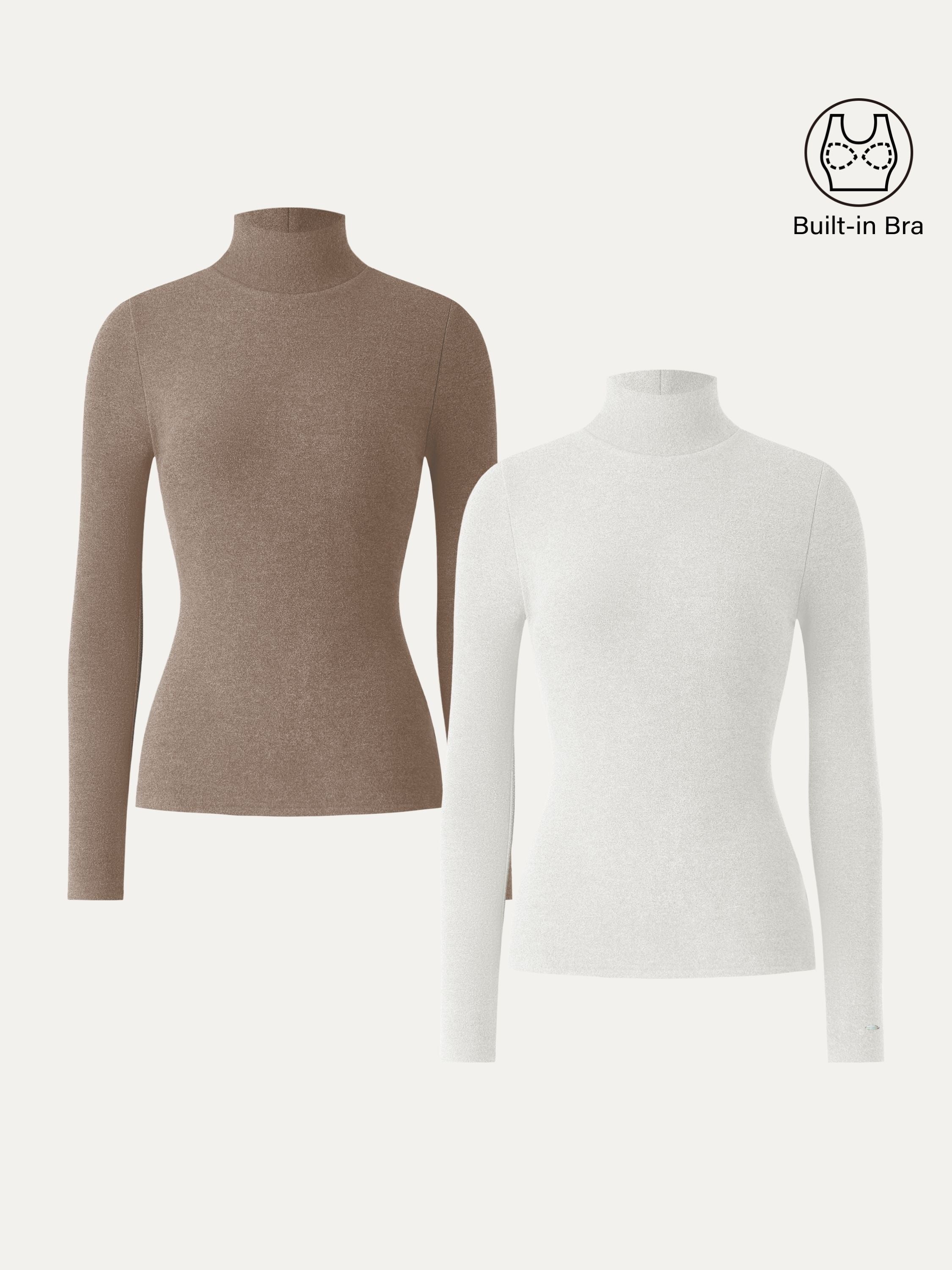 MaxWarm Turtleneck Long Sleeve Brami Heather Black – Women > Tops > Bra Tops | FormaLuxe